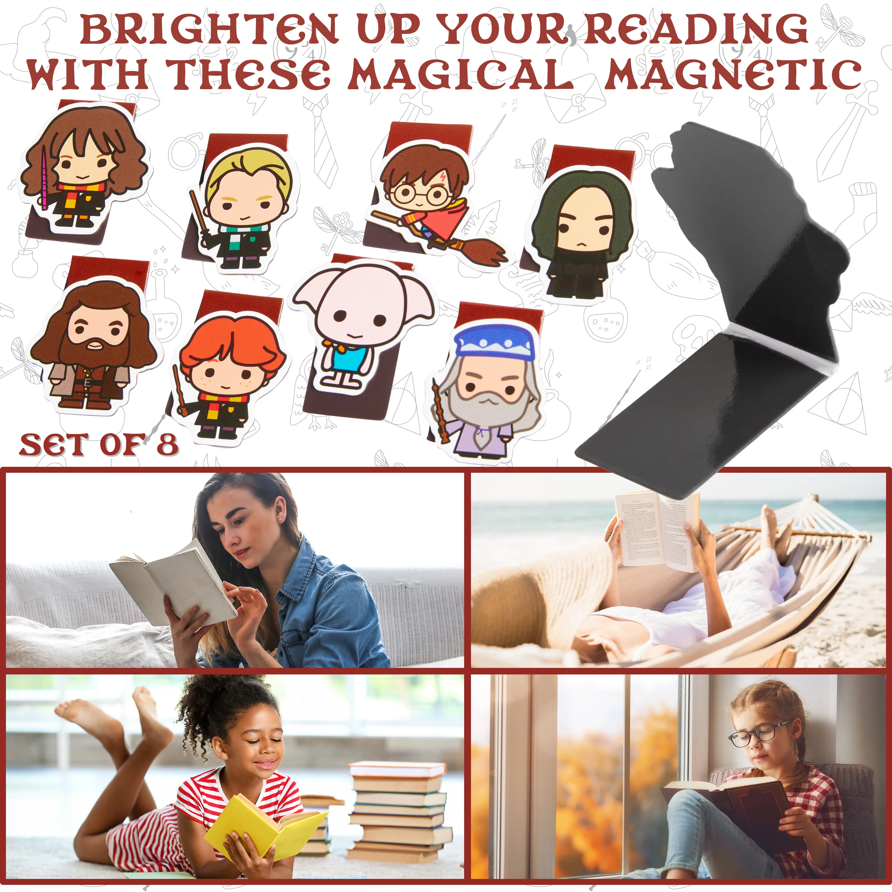 Harry Potter Magnetic Bookmark Page Clip Pack of 8 School - Reading Gifts (Multi 8 Pack) - Image 4
