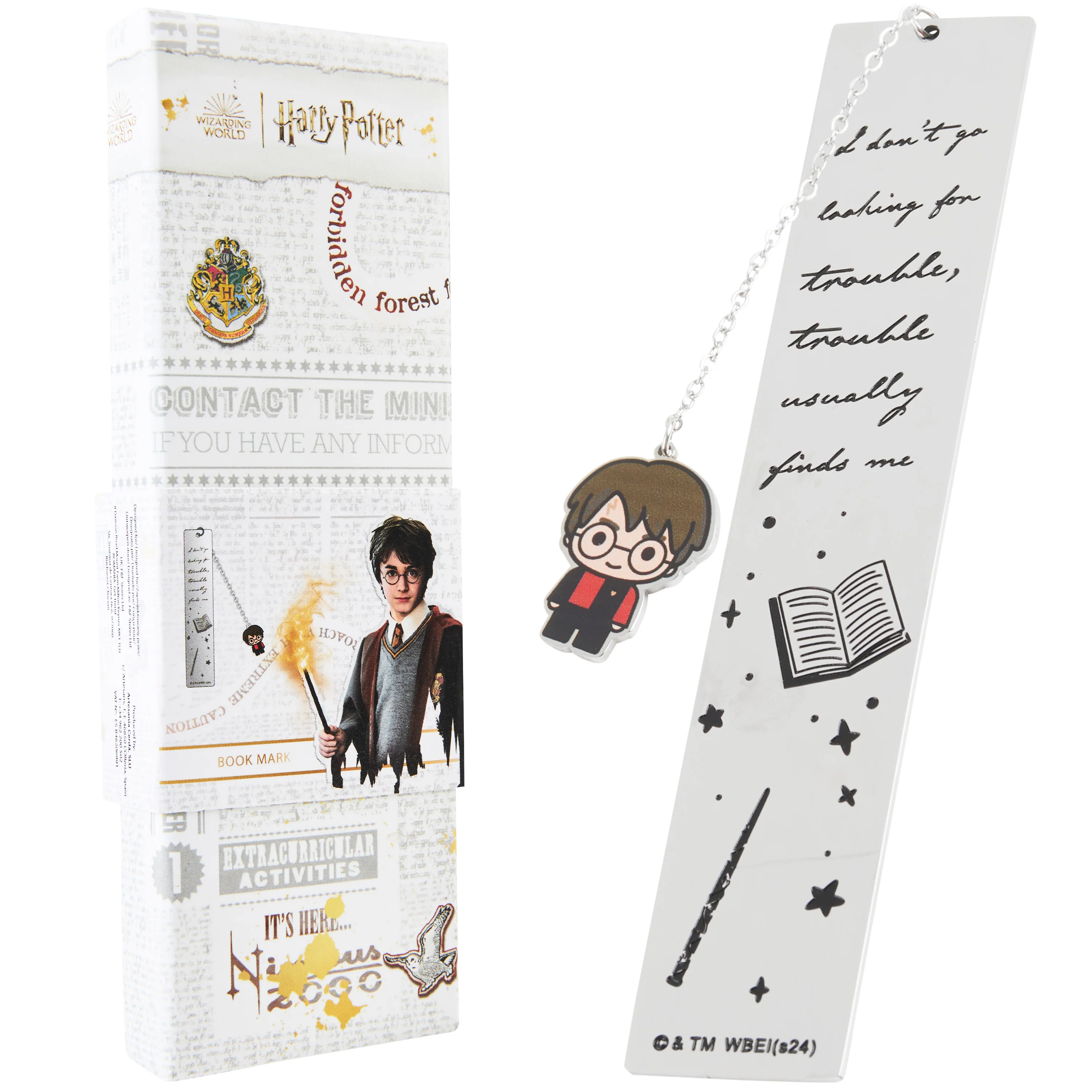 Harry Potter Metal Bookmark Gift Box with Hanging CharmSchool Uni Reading Teacher Gifts (Harry Potter)