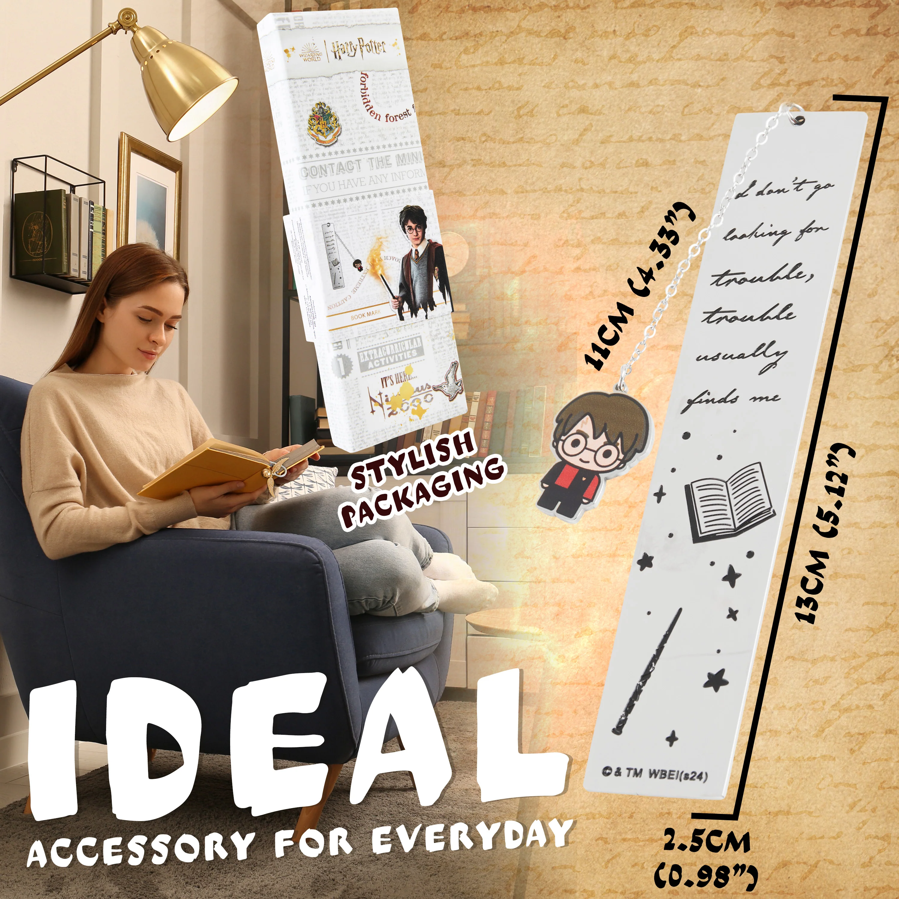 Harry Potter Metal Bookmark Gift Box with Hanging CharmSchool Uni Reading Teacher Gifts (Harry Potter) - Image 6