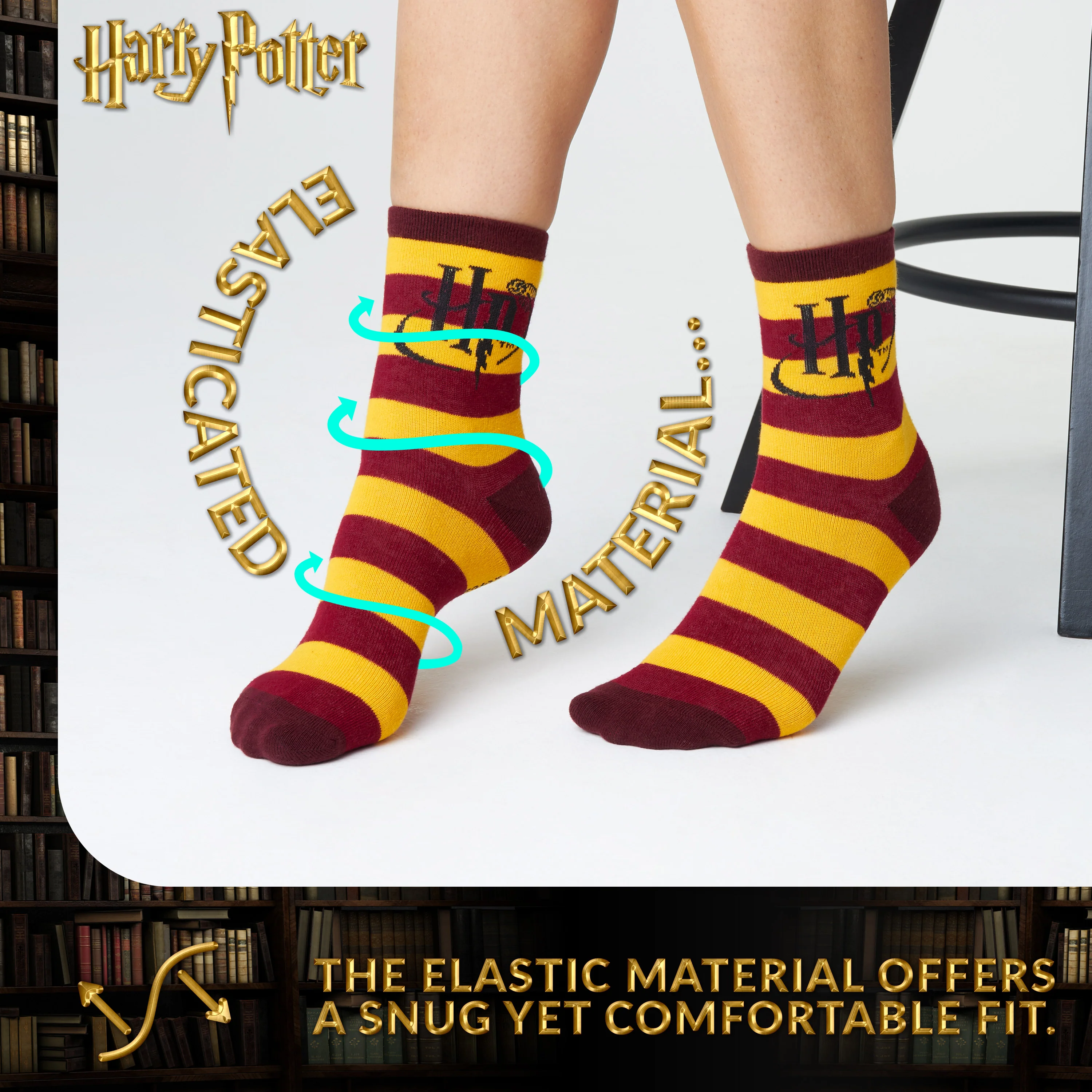 Harry Potter Mug and Socks Gift Set for Women Teenagers Hogwarts Calf Socks Ceramic Mug, Secret Santa Gifts for Women (Yellow Mug & Socks, Mug: 325ml, Socks: 4/7 UK) - Image 6