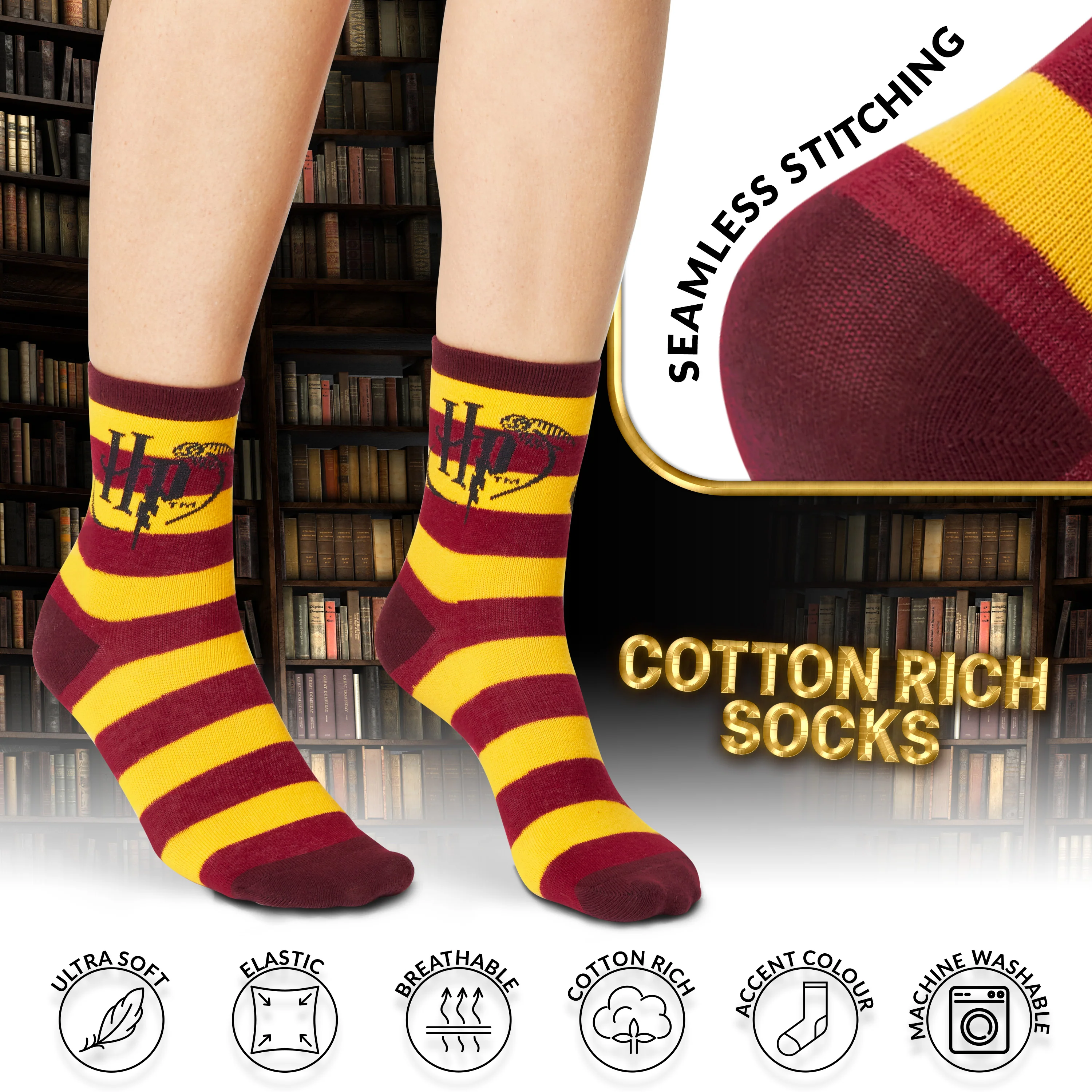 Harry Potter Mug & Socks Gift Set for Women & Teens Hogwarts Calf Socks - Image 4