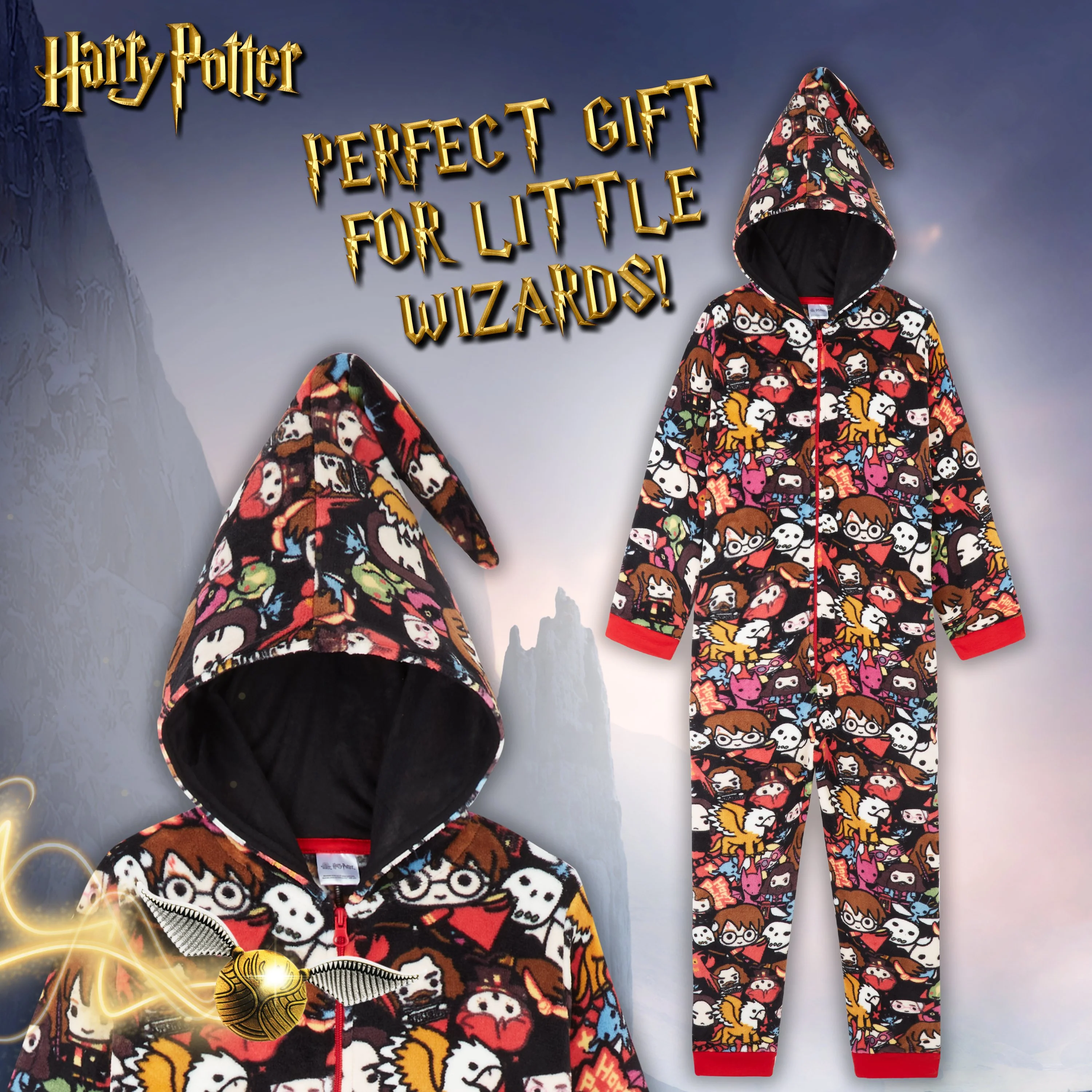 Harry Potter Onesie, All Over Printed Pyjamas for Girls and Boys - Image 3