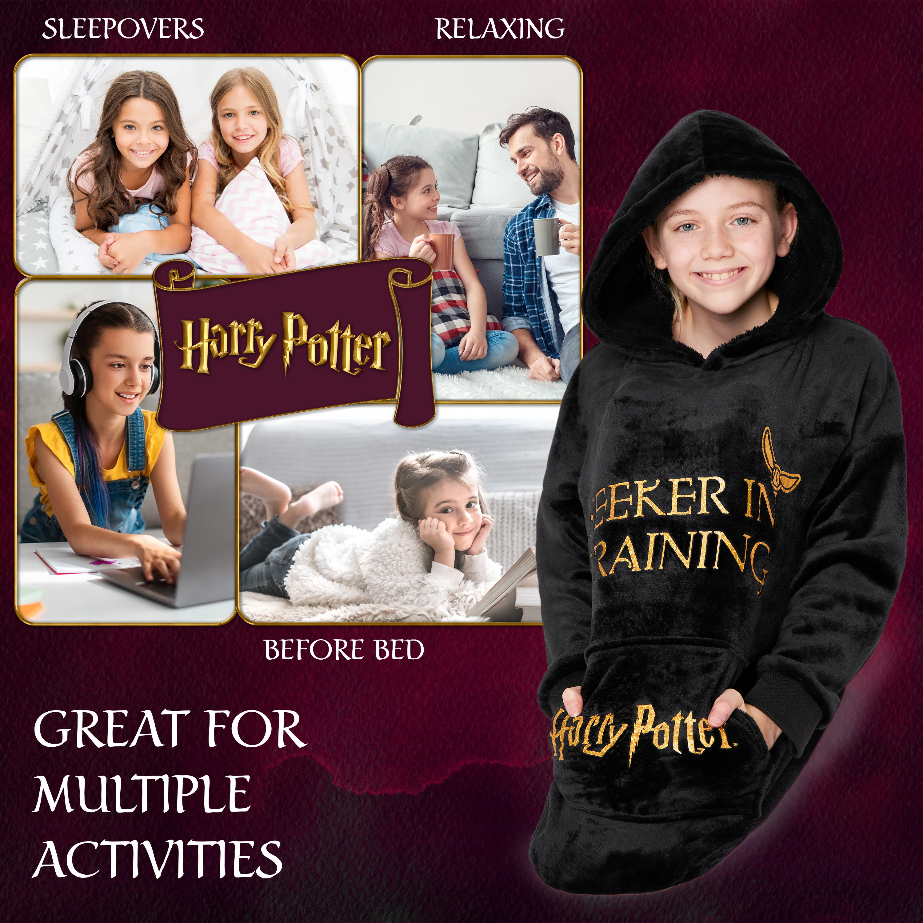 Harry Potter Oversized Blanket Hoodie for Kids and Teens - Image 4