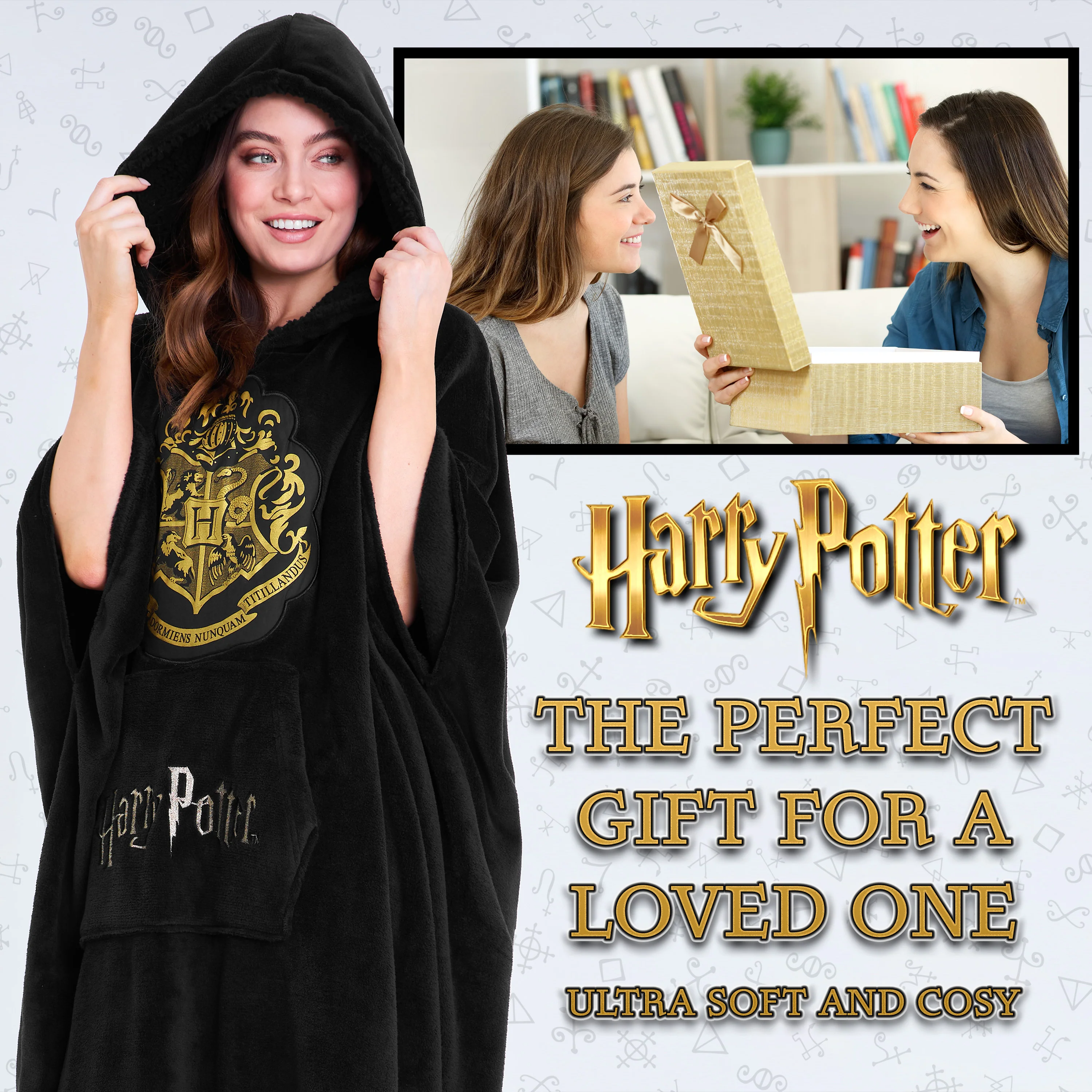 Harry Potter Oversized Blanket Hoodie for Women Men and Teens, Fleece Wearable Blanket - Image 3