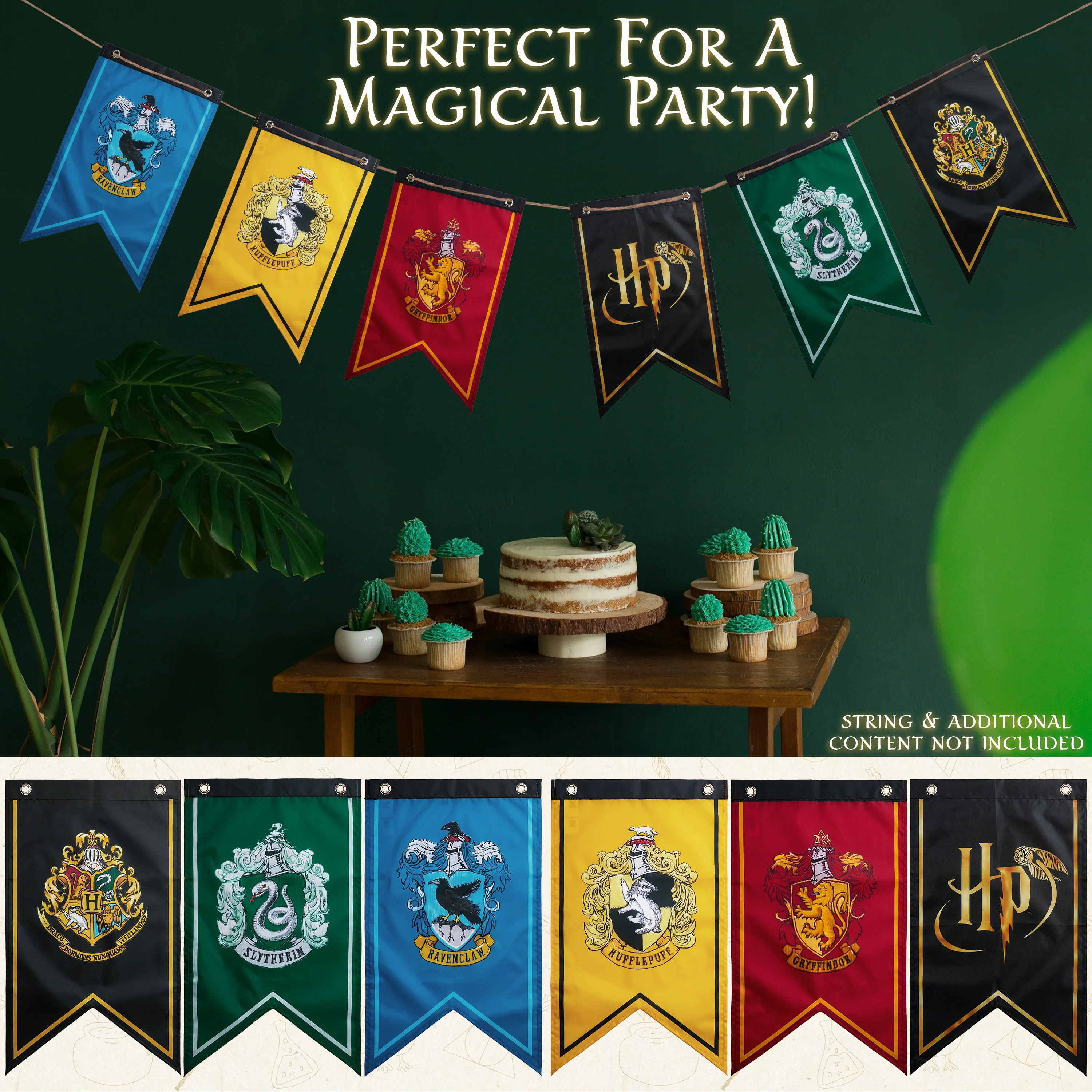 Harry Potter Party Decorations Home Decor Hogwarts Bunting House Flag Banner Hufflepuff Slytherin Ravenclaw Gryffindor Party Supplies Adults Teens Kids - Image 5