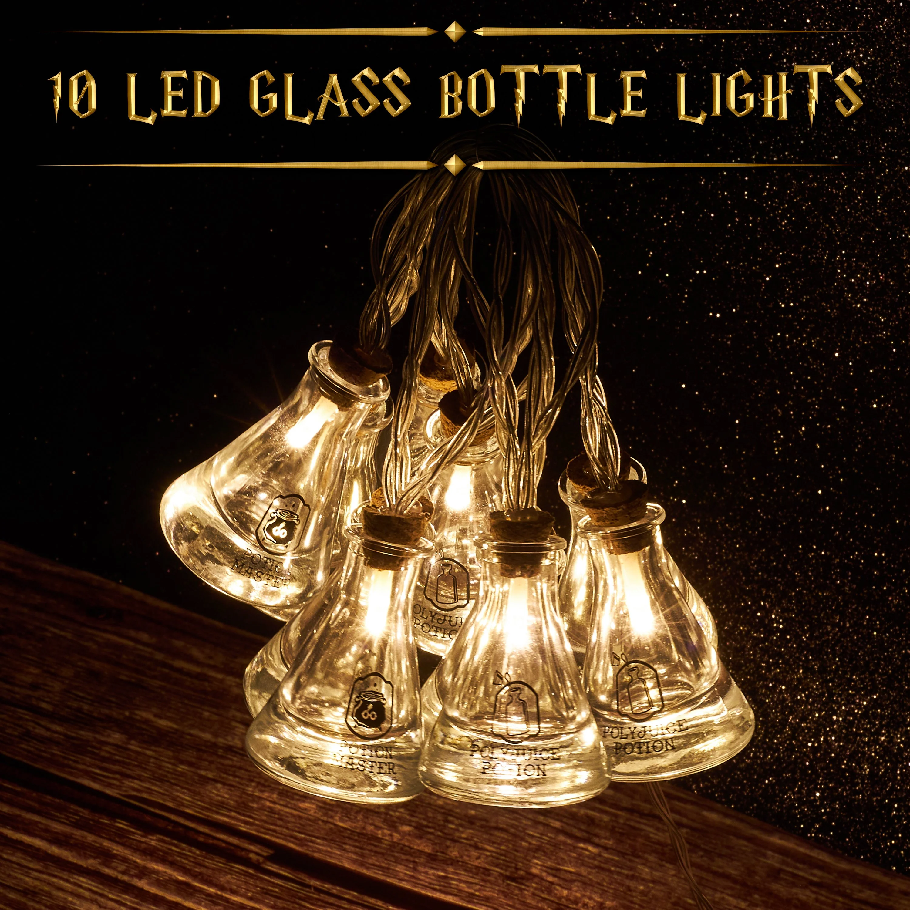 Harry Potter Potion Bottle String Lights, 10 LED String Lights for Decor (Warm White), Harry Potter Gifts - Image 4