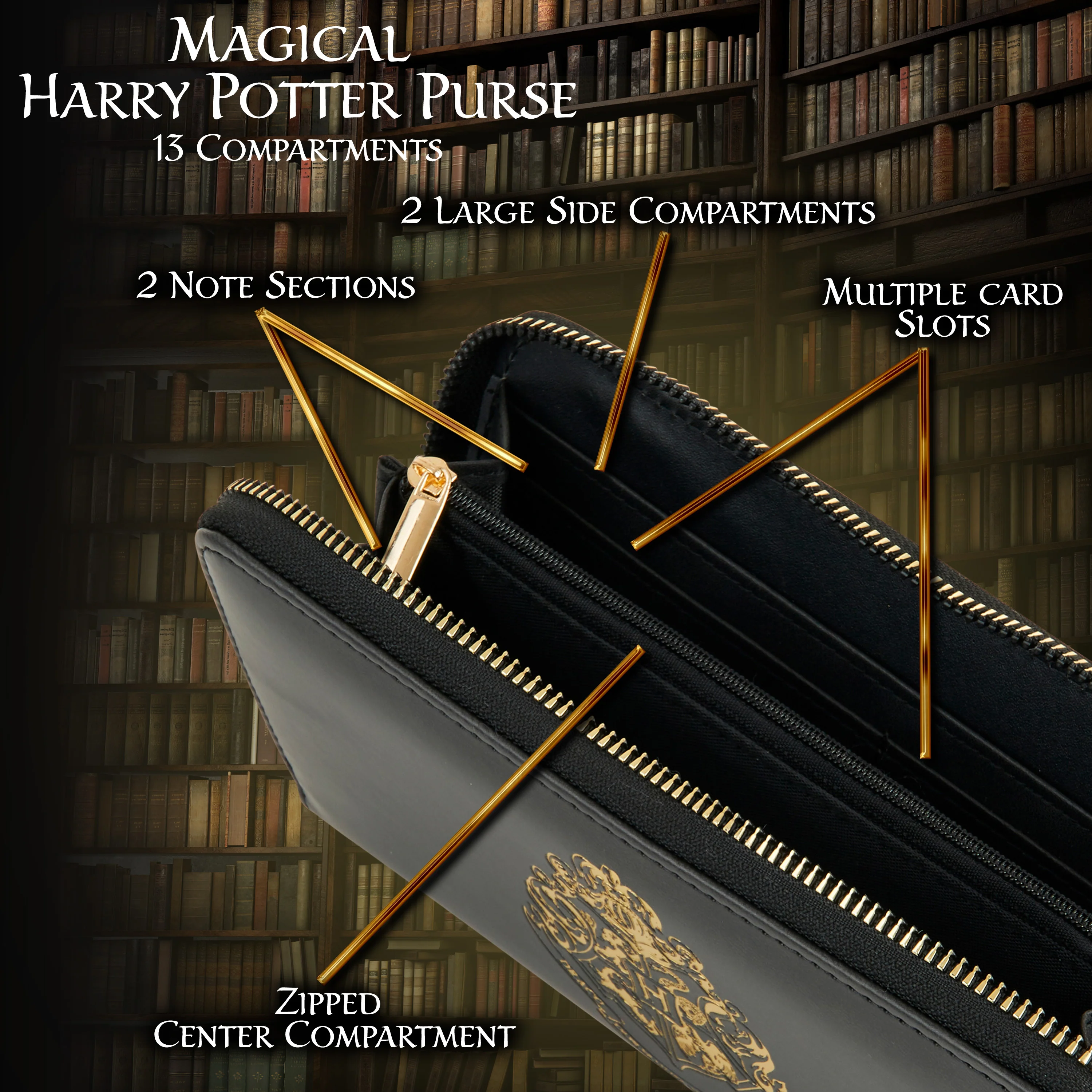 Harry Potter Purses for Women, Coin Purse with Card Slots, Gifts for Women - Image 6