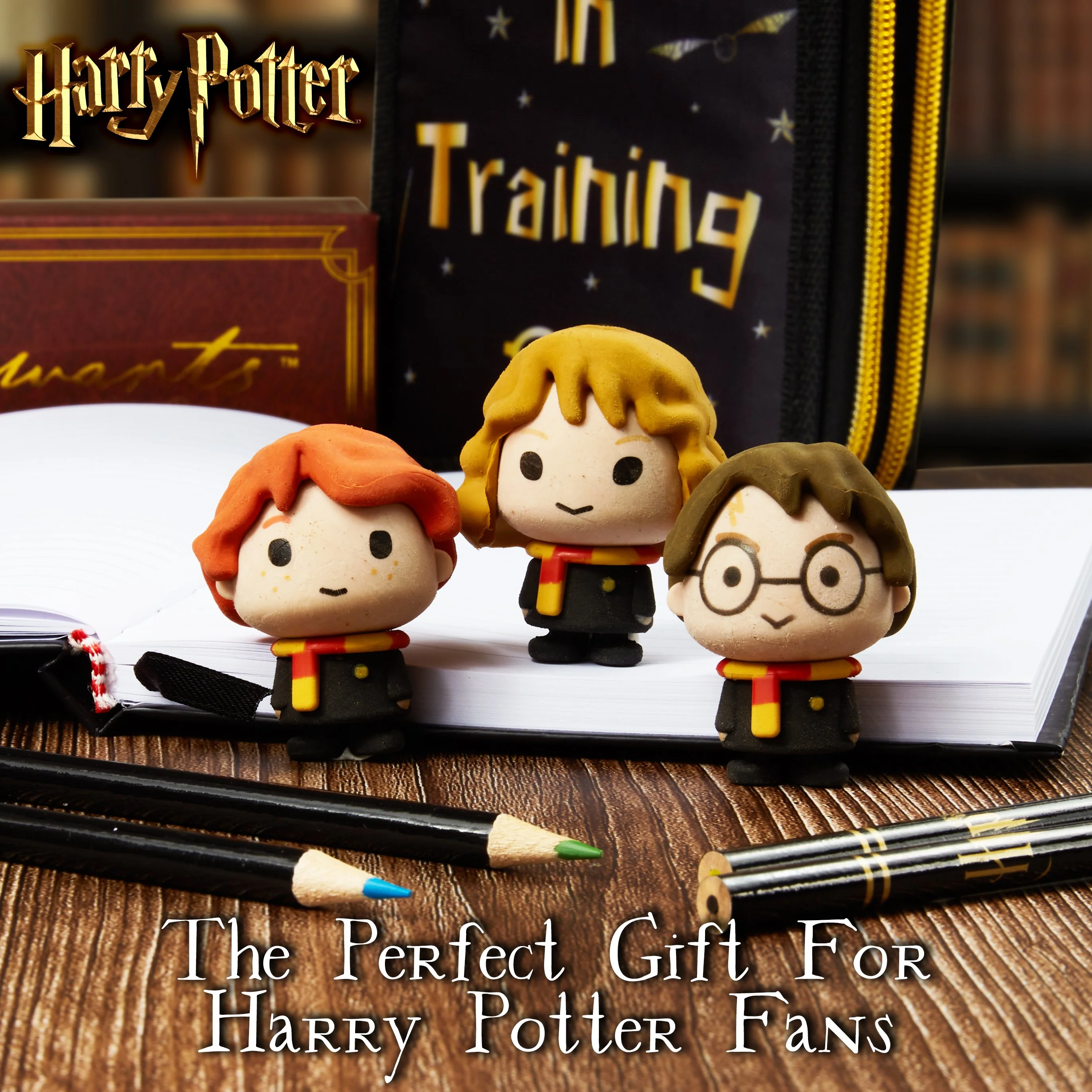 Harry Potter Rubbers Erasers for Kids, 3 Pack Mini Figures, Collectable Rubber Characters - Image 2