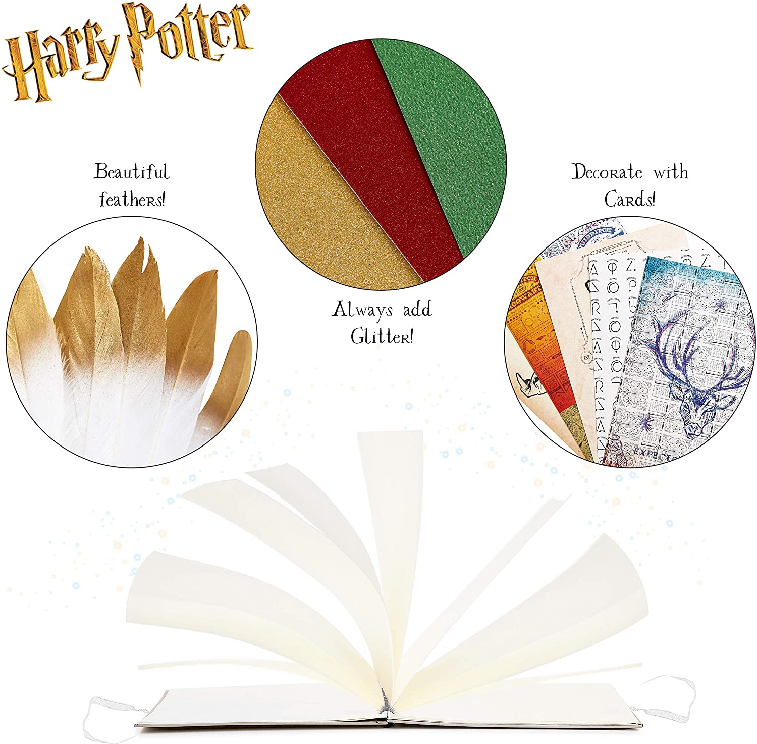 Harry Potter Scrap Book Set For Children, Arts and Crafts For Kids, Over 65 Scrapbook Accessories Photo Album Stickers Gel Pens Stamps Glitter Glue, Creative Gifts For Girls Boys - Image 7