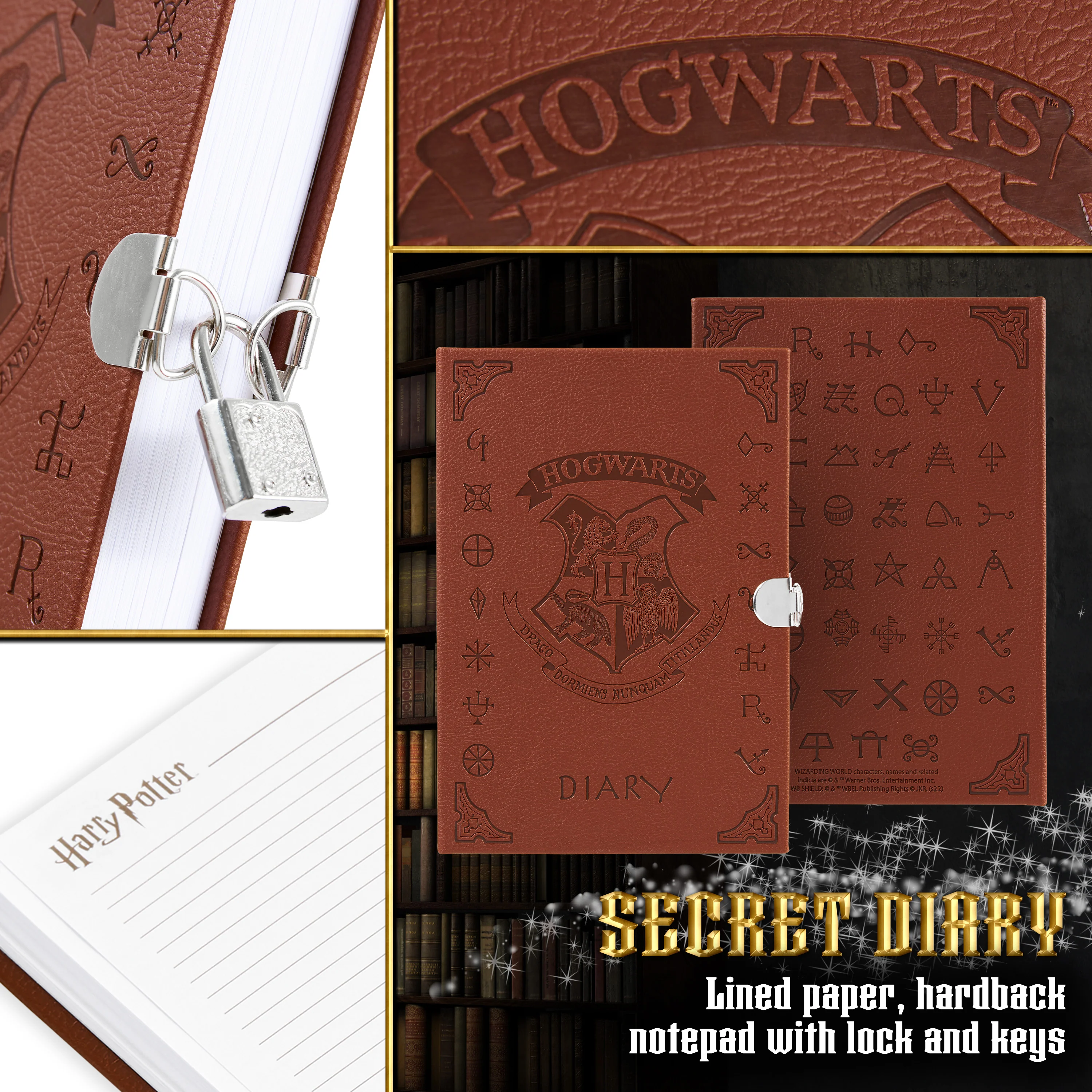 Harry Potter Secret Diary Set with Lockable Journal & Invisible Magic Pen - Image 3