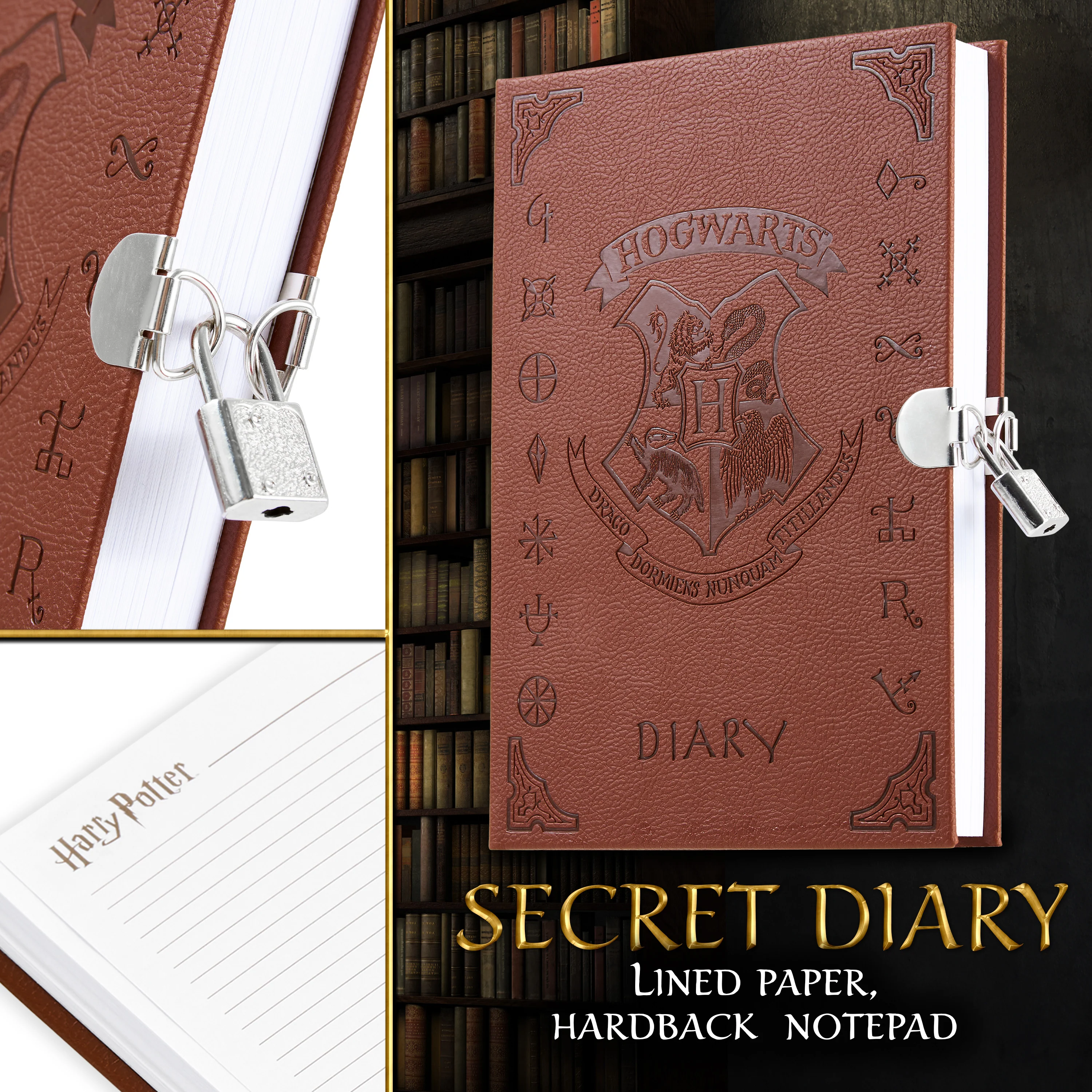 Harry Potter Secret Diary Stationery With Lockable Journal Notebook And Invisible Ink Magic Pen | Fun Stationery Set Gifts For Girls Or Boys - Image 3