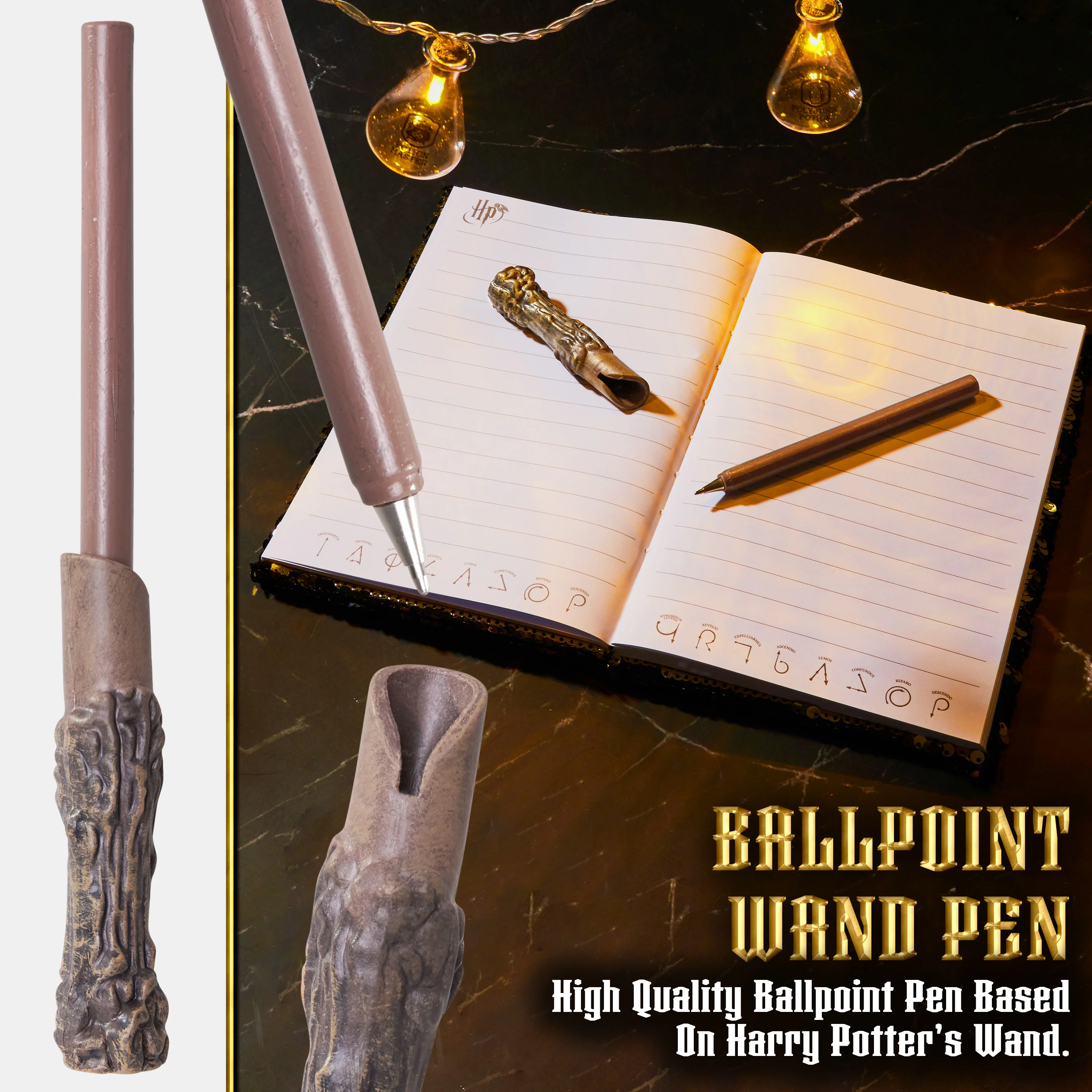 Harry Potter Sequin Journal Diary Notebook with Wand Pen For Girls Boys Teenager - Image 5
