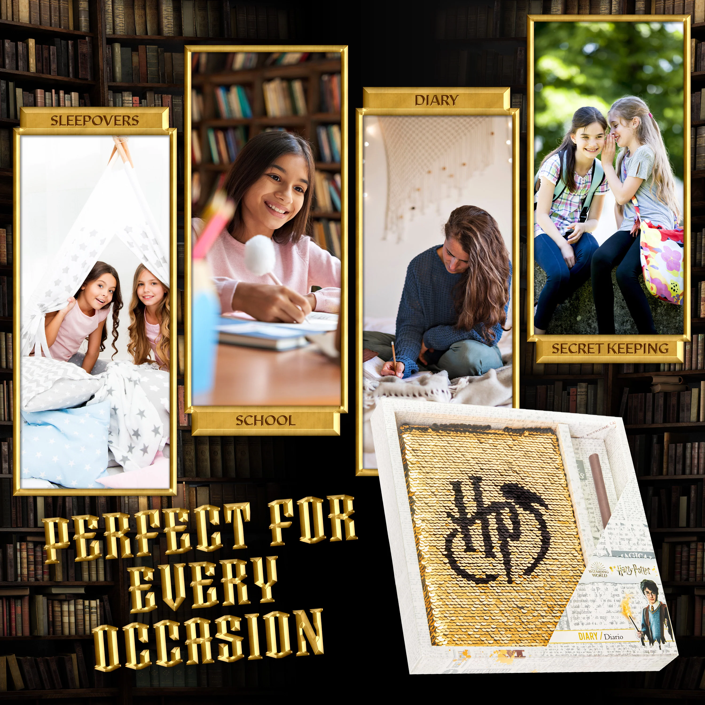 Harry Potter Sequin Journal Diary Notebook with Wand Pen For Girls Boys Teenager - Image 6