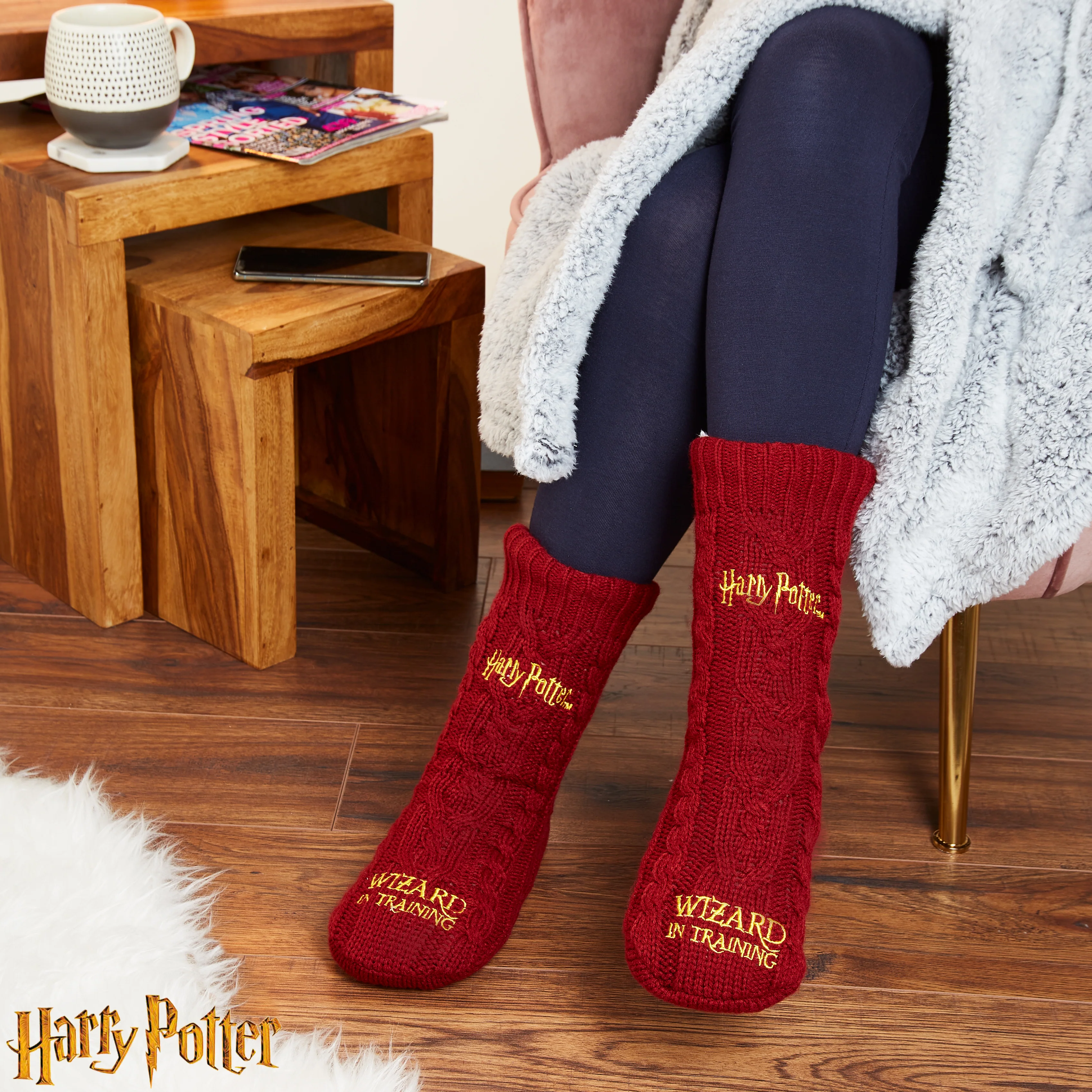 Harry Potter Slipper Socks for Women Teenagers, Cosy Warm Fleece Lined Bed Socks Non Slip - Gifts for Her - Image 2