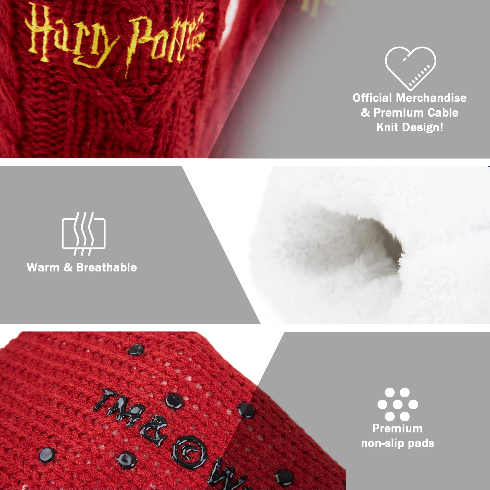 Harry Potter Slipper Socks for Women Teenagers, Cosy Warm Fleece Lined Bed Socks Non Slip - Gifts for Her - Image 6