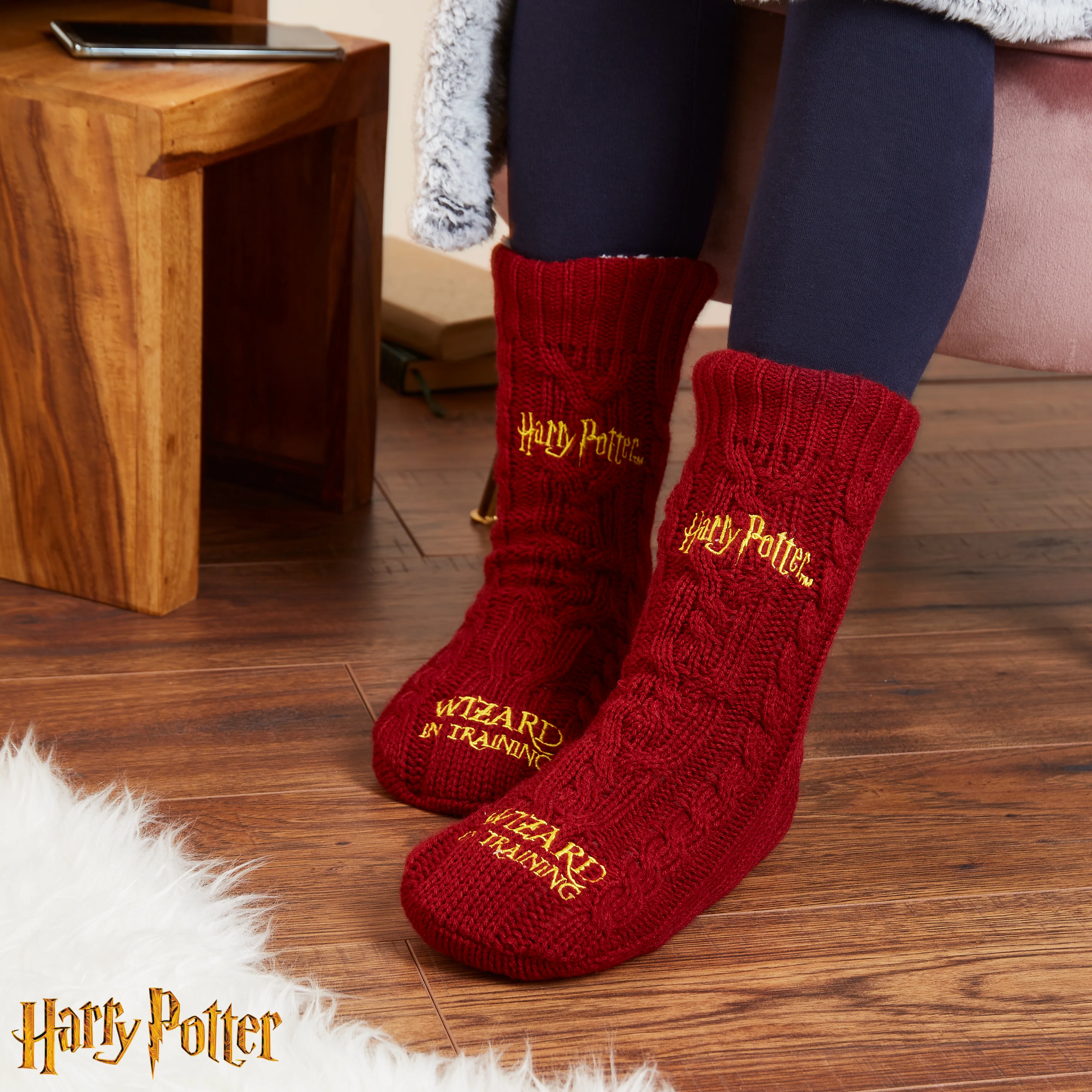 Harry Potter Slipper Socks for Women Teenagers, Cosy Warm Fleece Lined Bed Socks Non Slip - Gifts for Her - Image 7