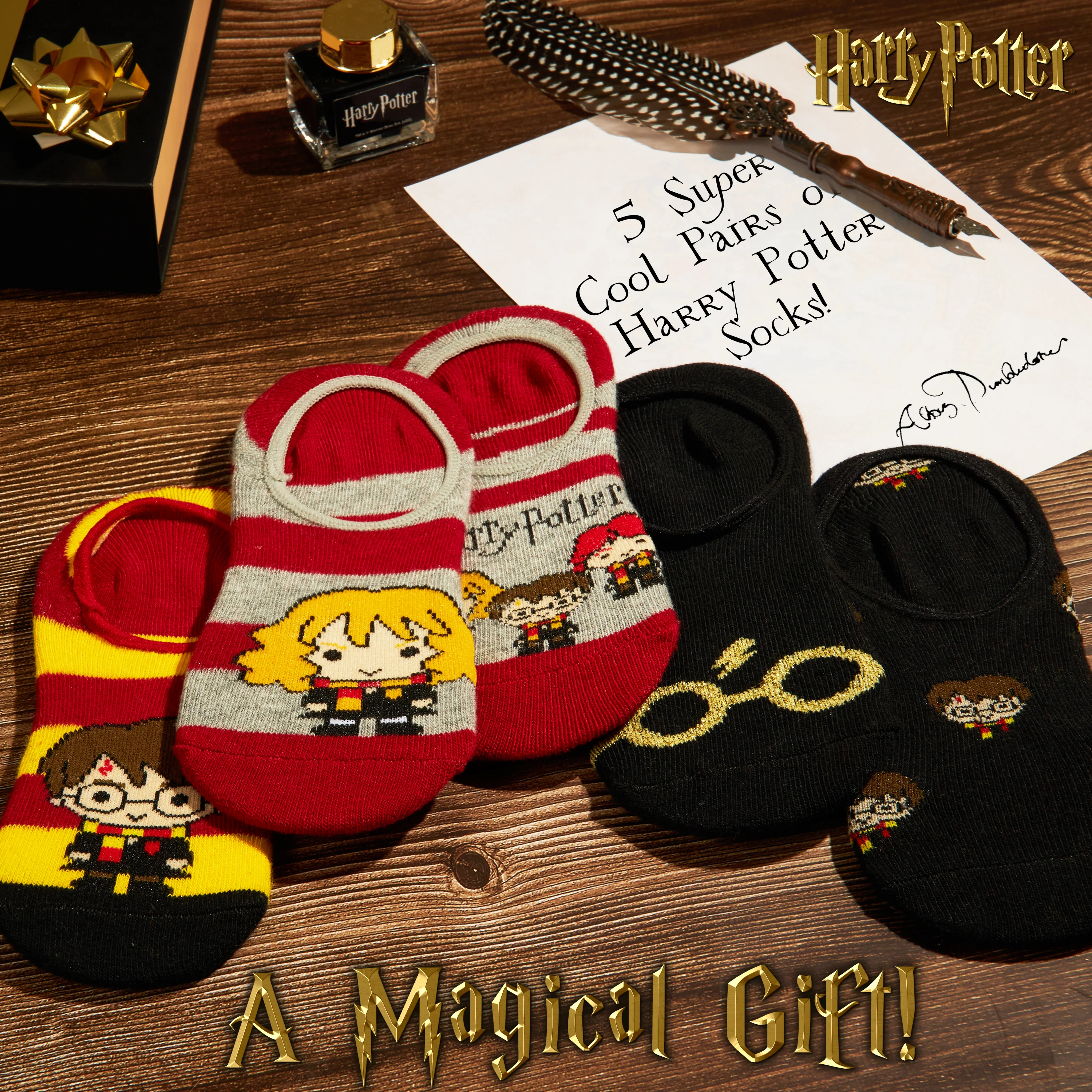 Harry Potter Socks 5 Pairs No Show Trainer Socks for Girls 12-3.5 - Image 2