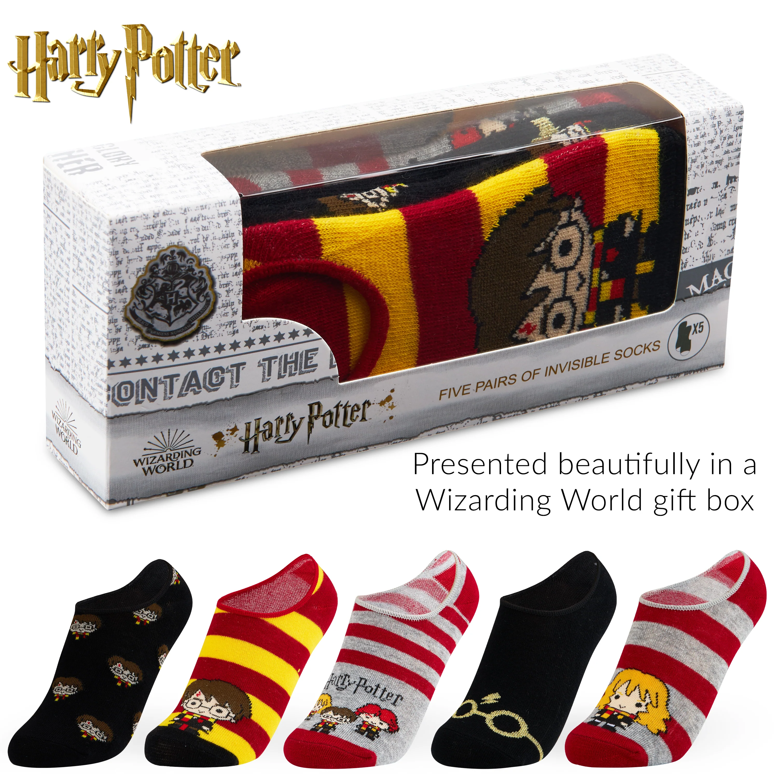Harry Potter Socks 5 Pairs No Show Trainer Socks for Girls 12-3.5 - Image 7