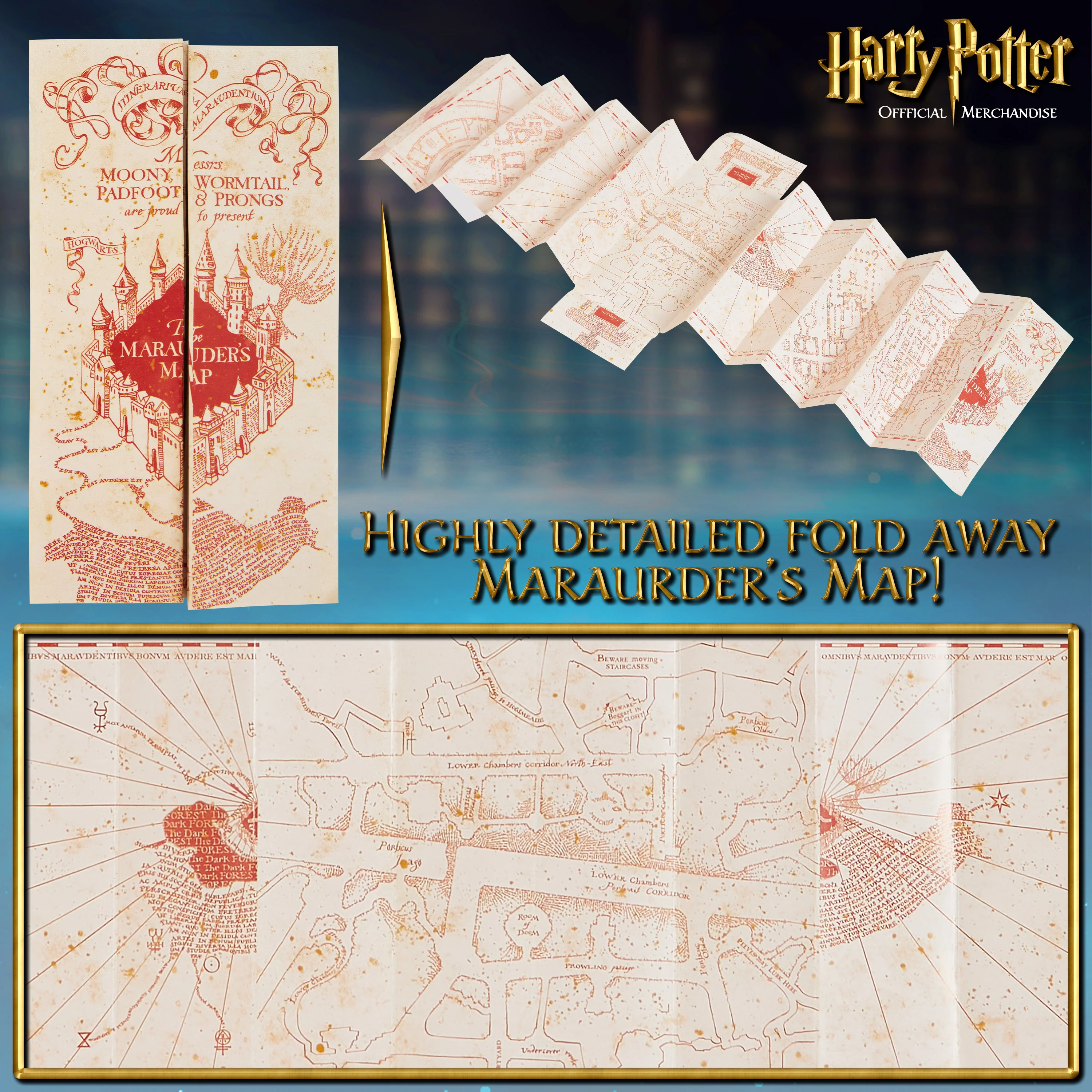 Harry Potter Stationery Set with Notebook and Pen Set Key Ring and Marauders Map - Image 5