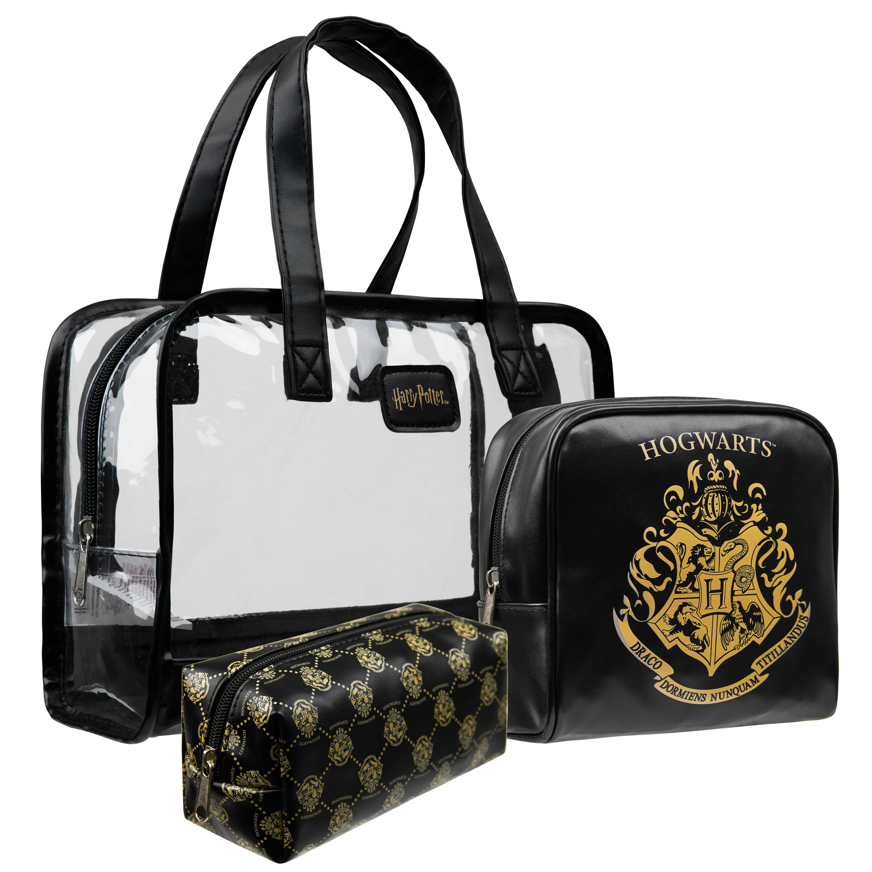 Harry Potter Toiletry Bags for Women Teenagers Girls, Set of 3 Zipped Wash Bag and Cosmetic Bag Holiday Essentials, Gifts for Her
