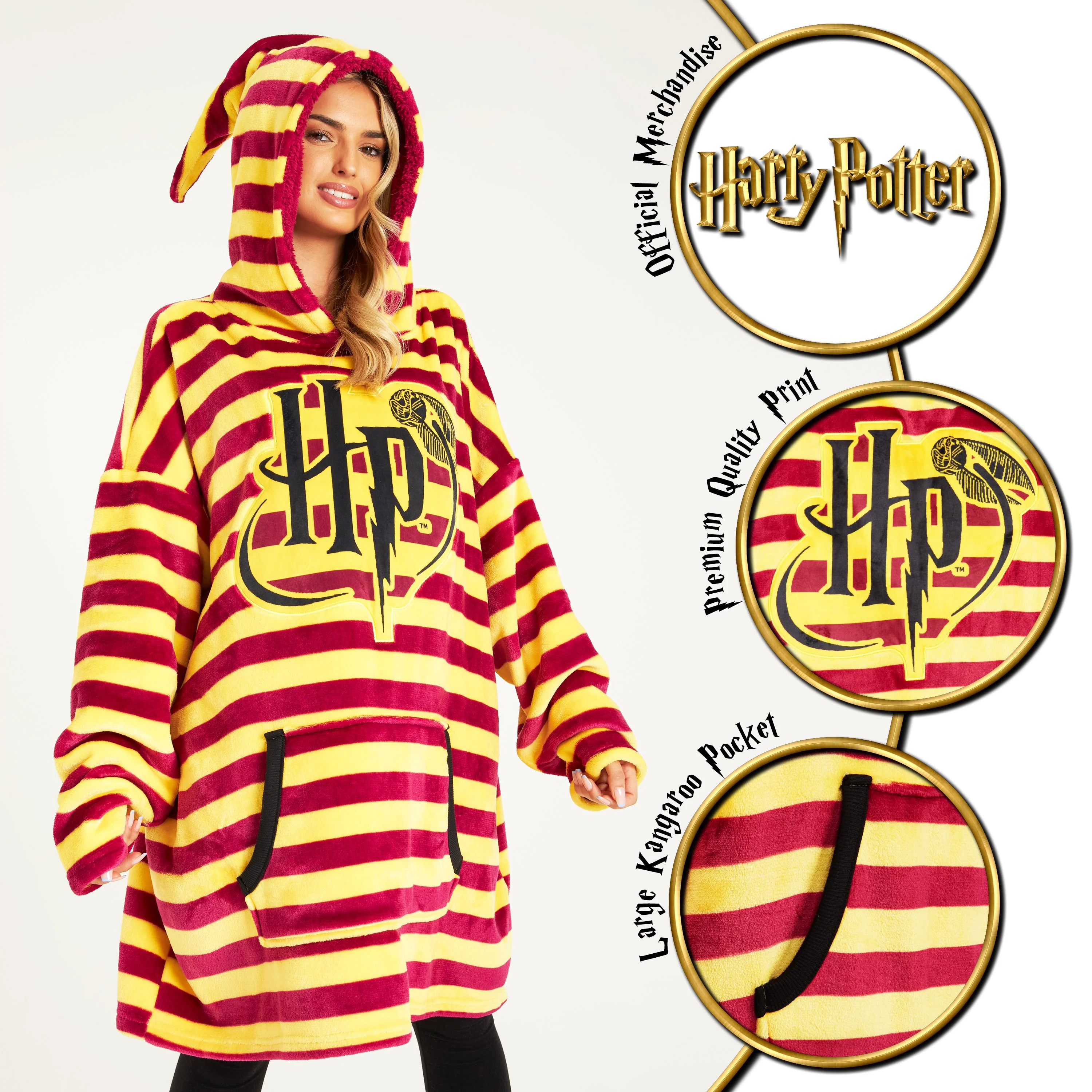 Harry Potter Women's Hoodies, Red Oversized Blanket Hoodie Harry Potter - Image 2