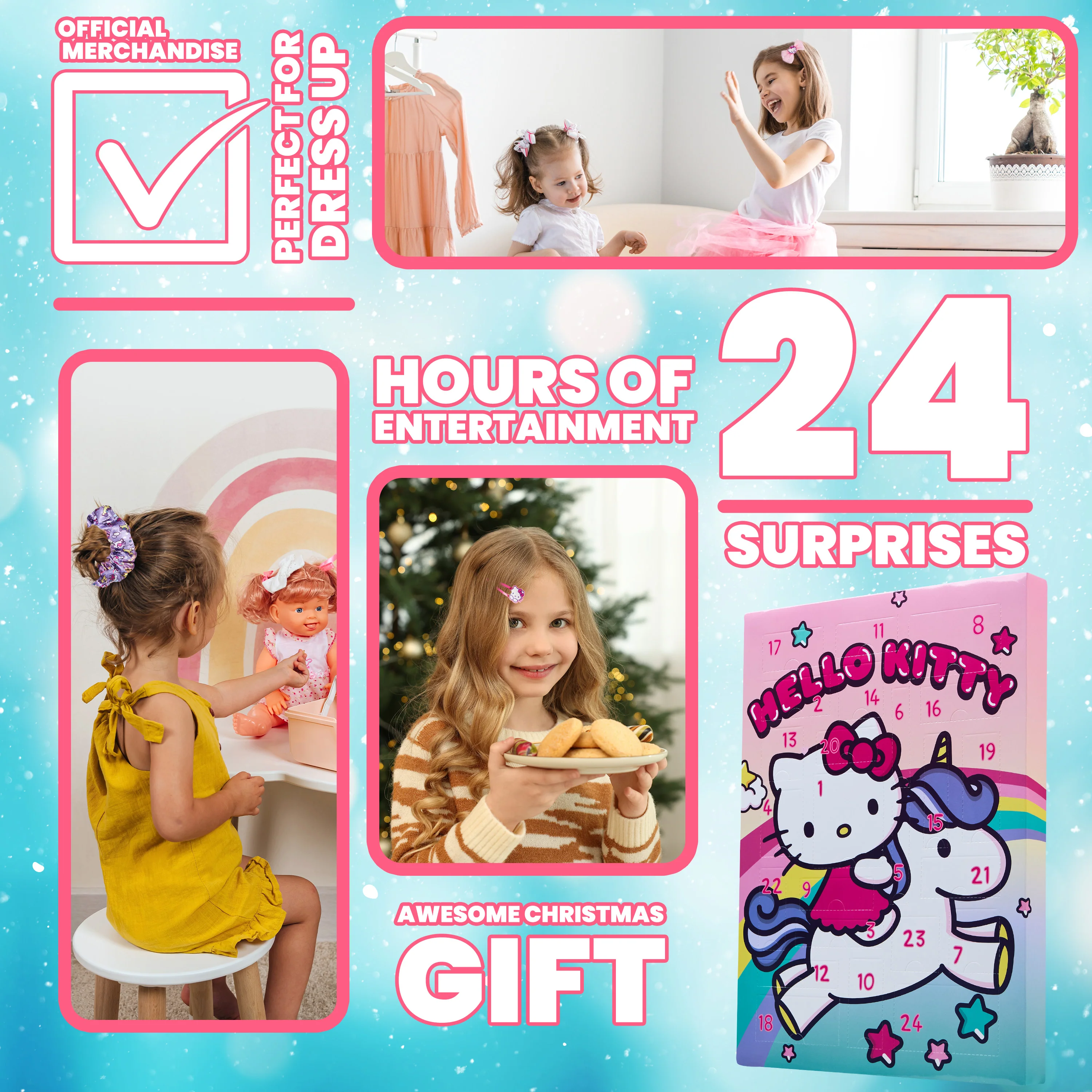 Hello Kitty Advent Calendar 2025, Girls Hair Accessories Countdown Calendar - Image 3