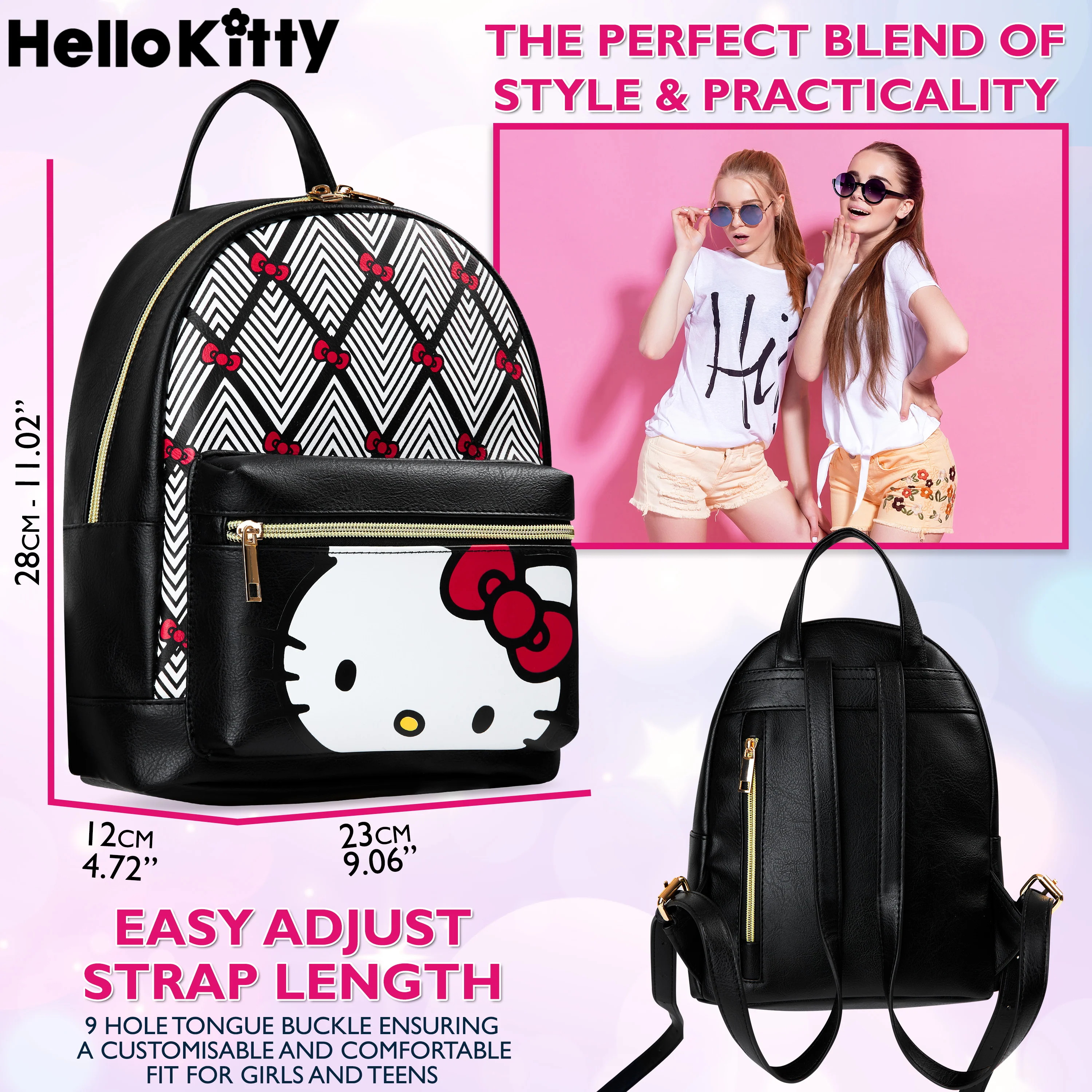 Hello Kitty Backpack for Women Teenagers Girls Fashion Mini Daypack Double Strap - Image 6