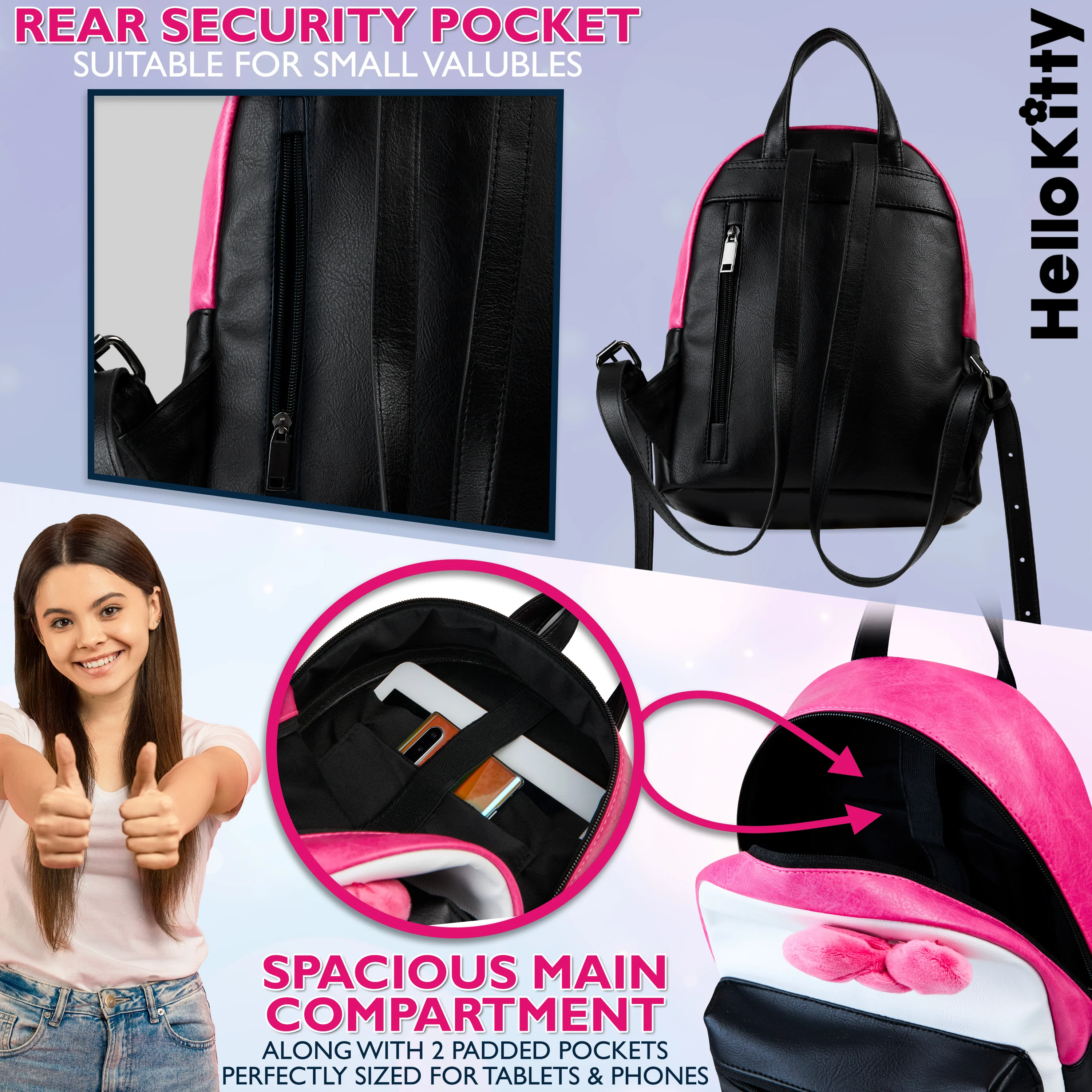 Hello Kitty Backpack for Women Teenagers Girls Fashion Mini Daypack Double Strap - Image 5