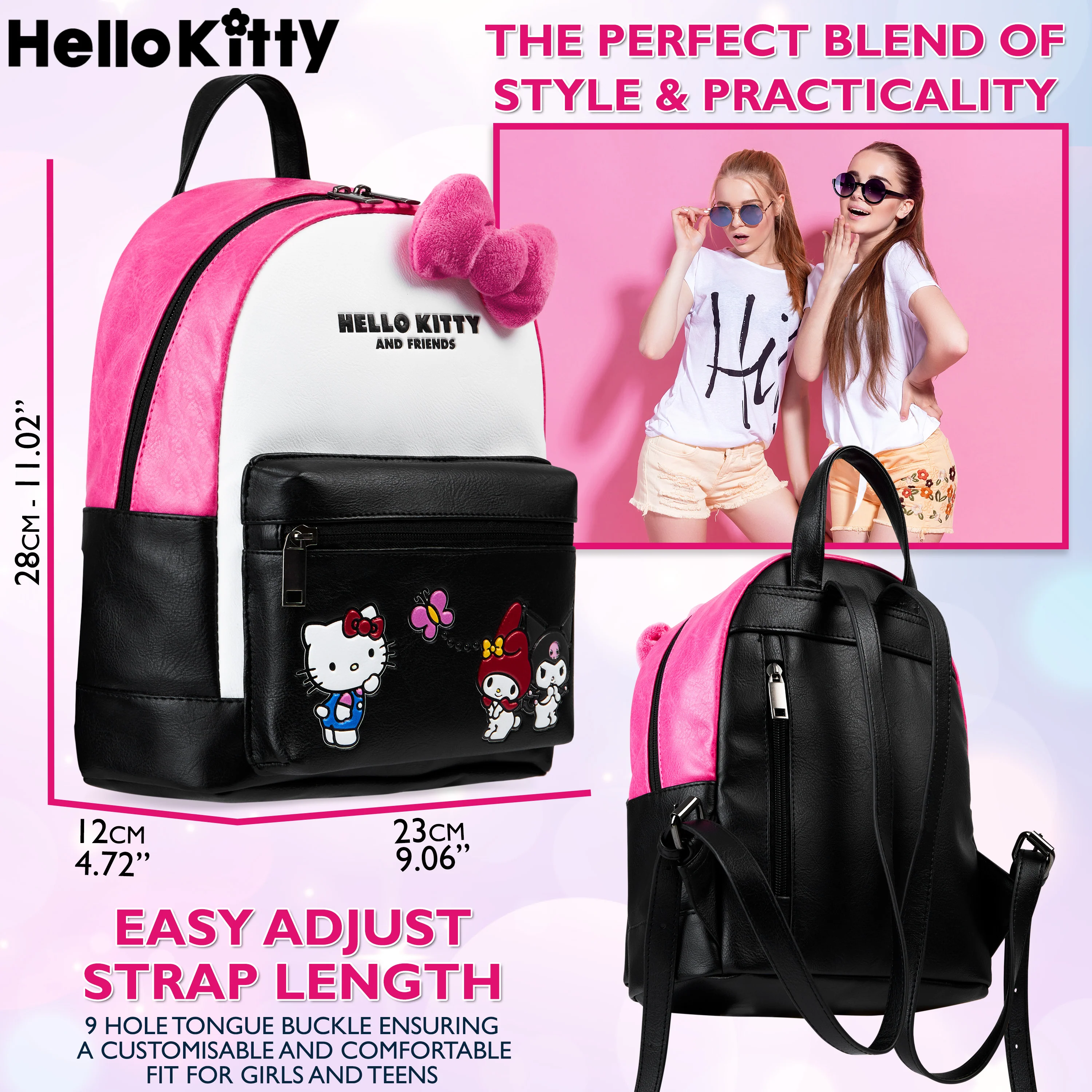 Hello Kitty Backpack for Women Teenagers Girls Fashion Mini Daypack Double Strap - Image 6