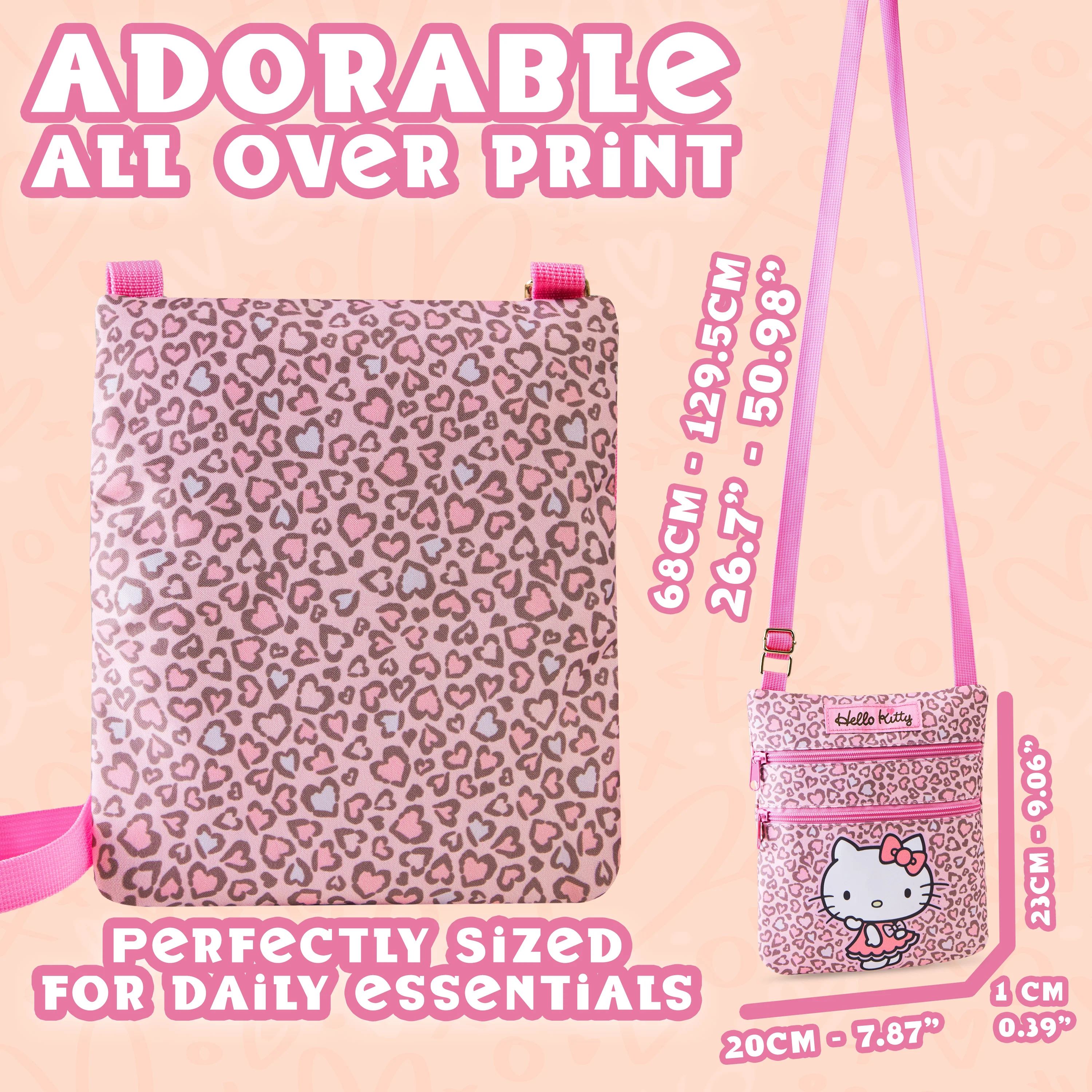 Hello Kitty Crossbody Bag for Girls - Adjustable Strap 2 Pockets - Gifts for Girls - Image 6