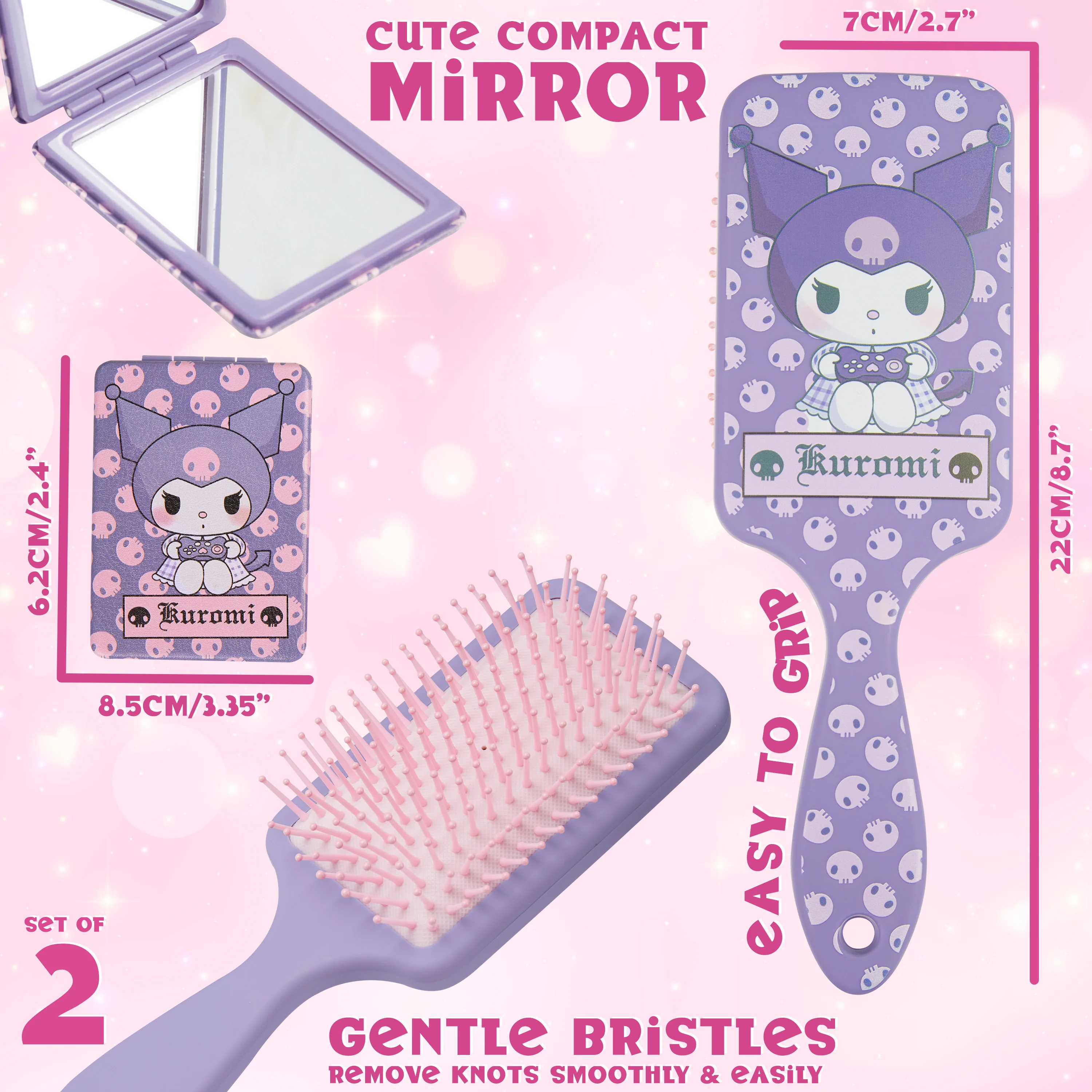 Hello Kitty Detangle Hair Brush for Women, Teenagers, and Girls, Kawaii Hair Accessories - Image 4