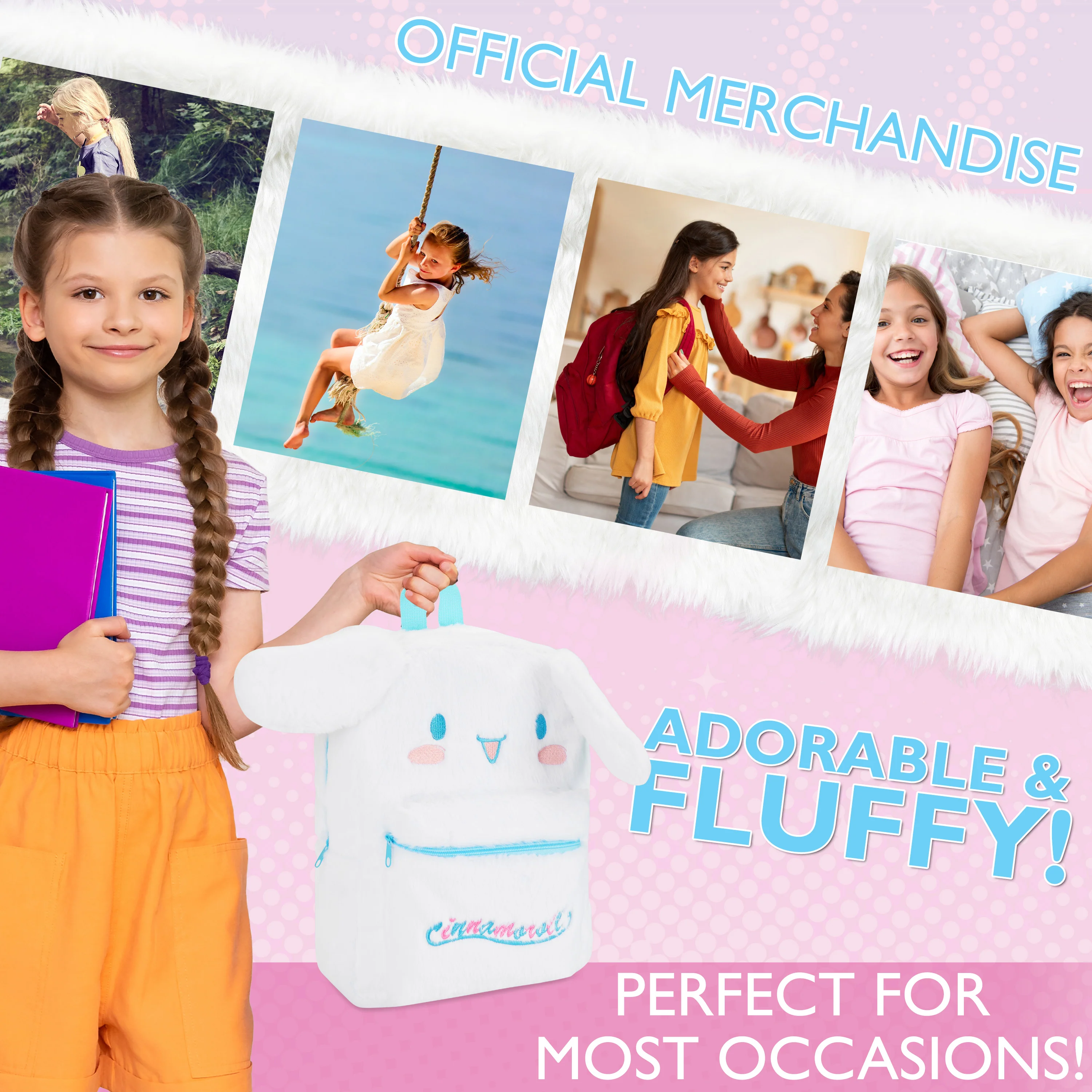 Hello Kitty Fluffy Girls Backpack Cute Plush Kawaii Rucksack Kids Teens - Image 15