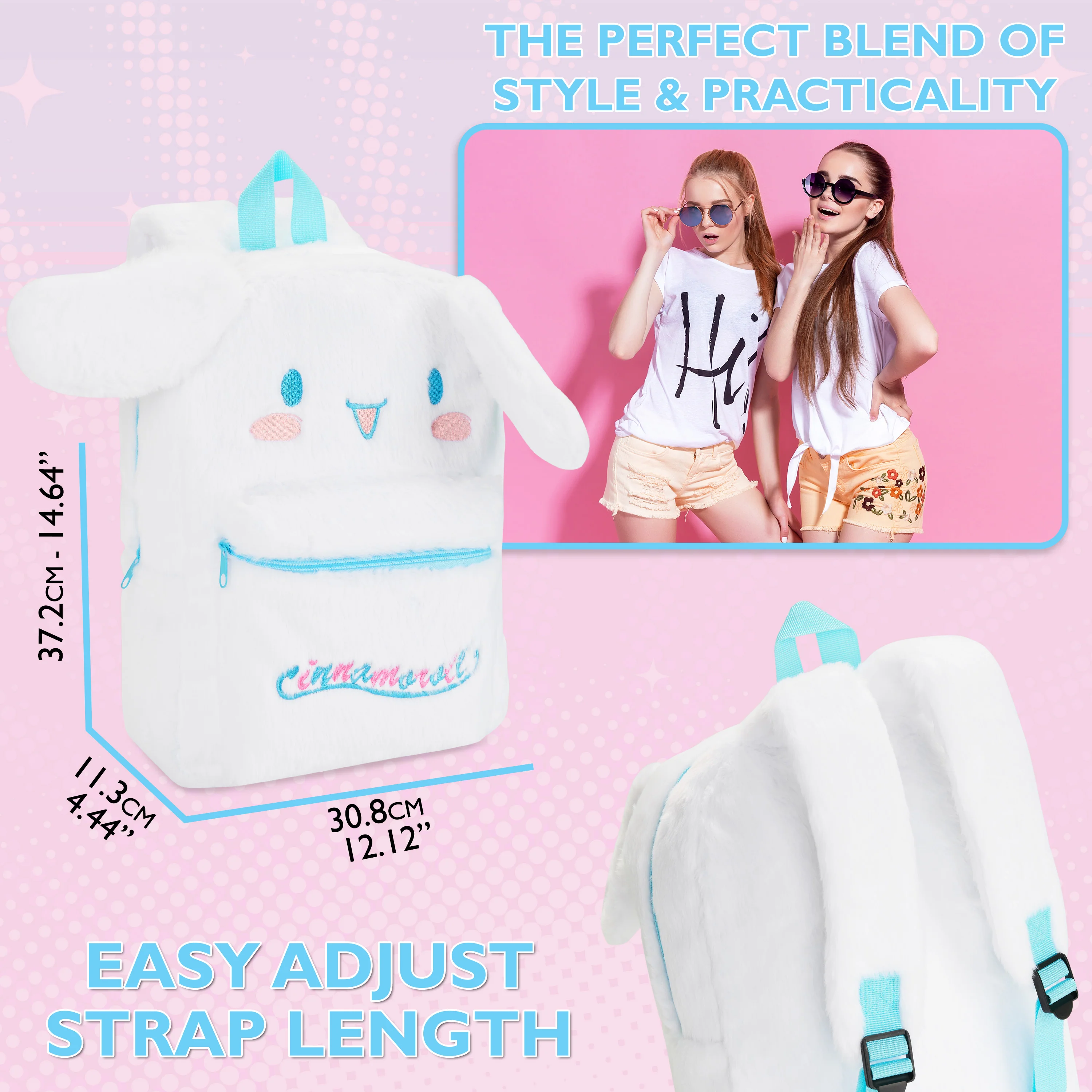 Hello Kitty Fluffy Girls Backpack Cute Plush Kawaii Rucksack Kids Teens - Image 18