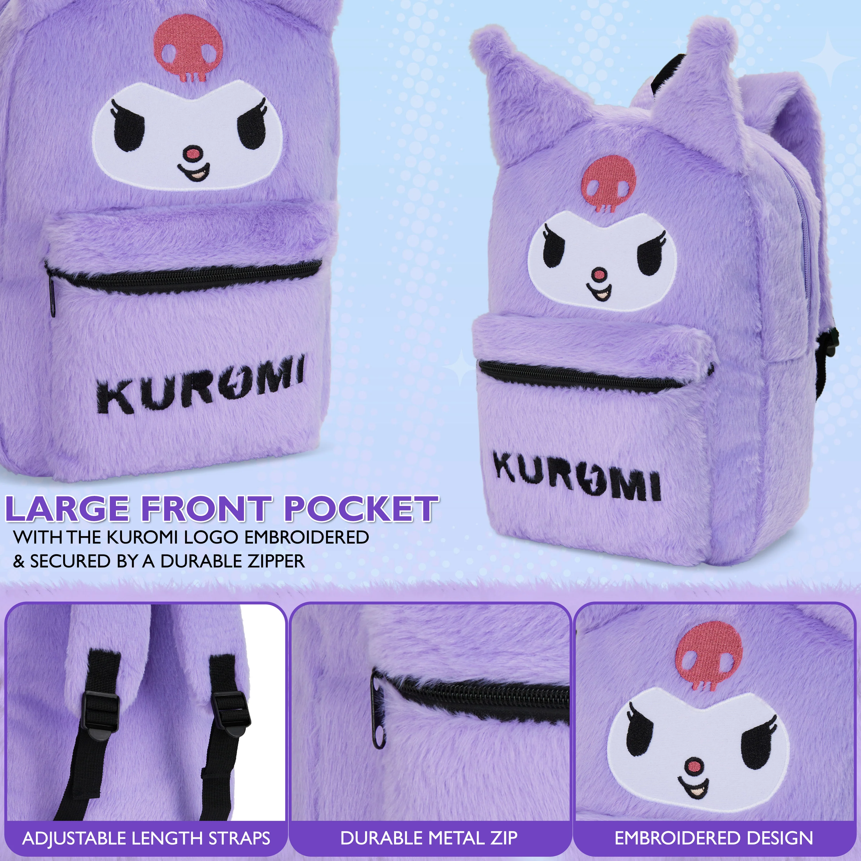 Hello Kitty Fluffy Girls Backpack Cute Plush Kawaii Rucksack Kids Teens - Image 8