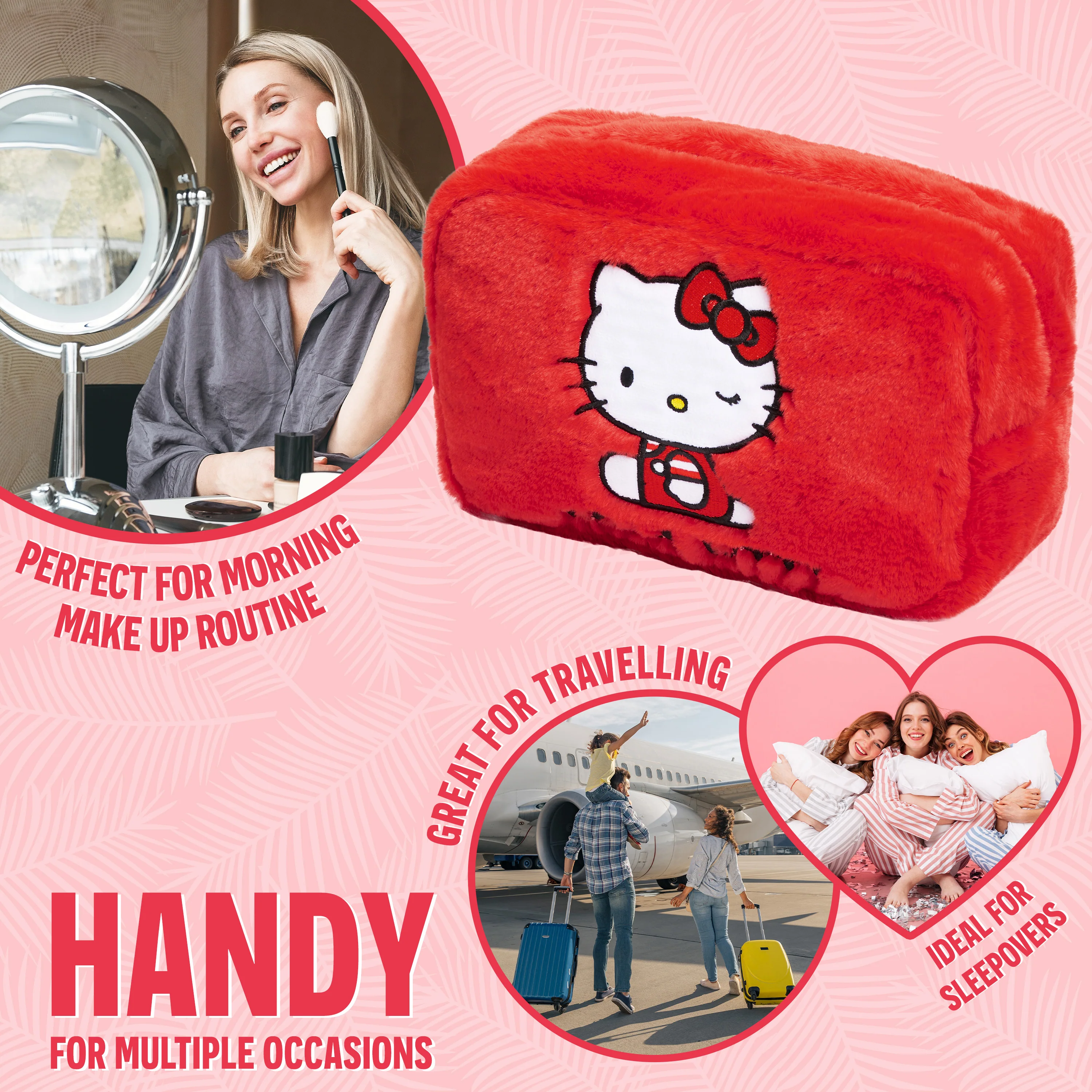 Hello Kitty Fluffy Toiletries Bag, Cute Makeup Bag Travel - Gifts for Her - Image 5