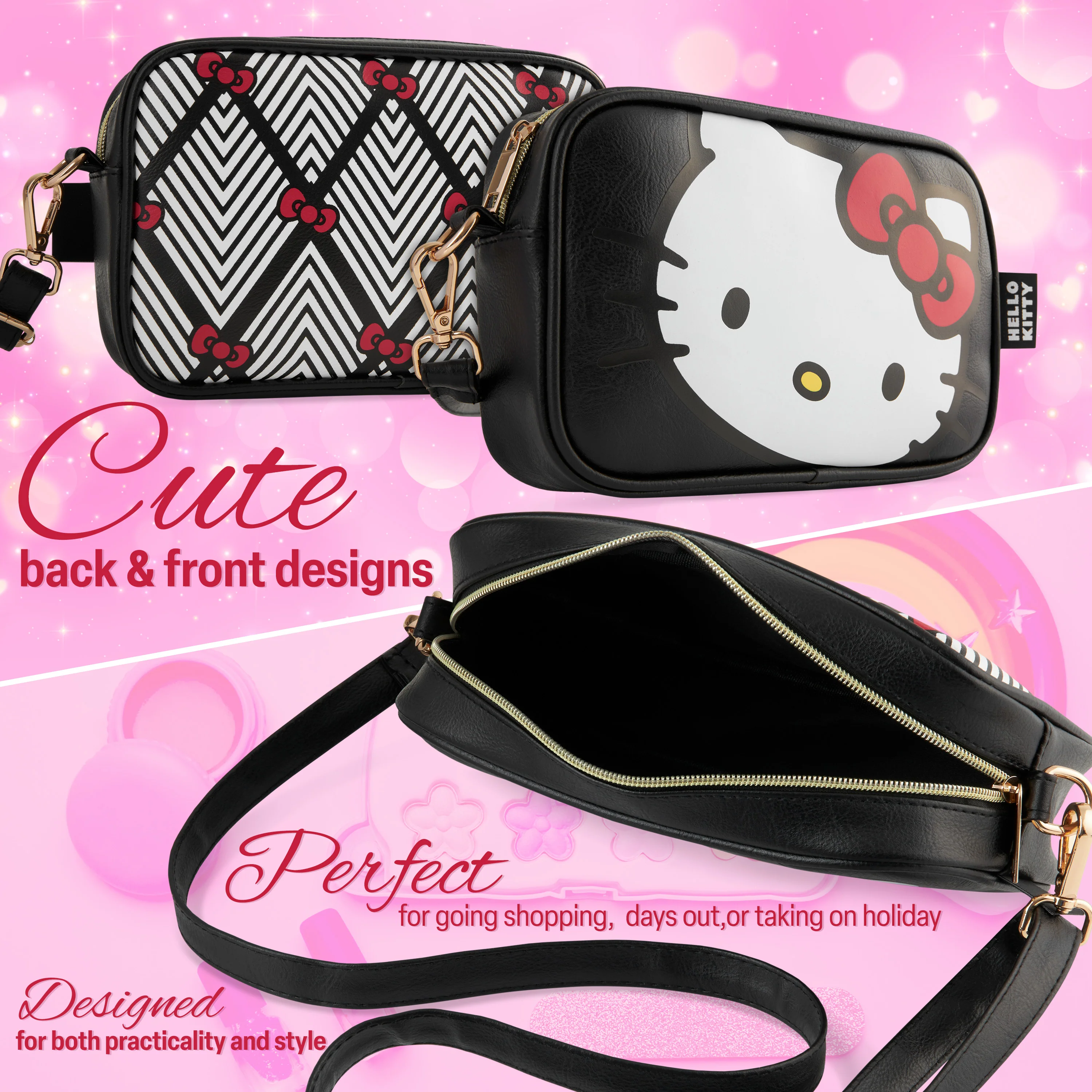 Hello Kitty Girls Handbag, Shoulder Bag with Adjustable Strap - Gifts for Girls - Image 4