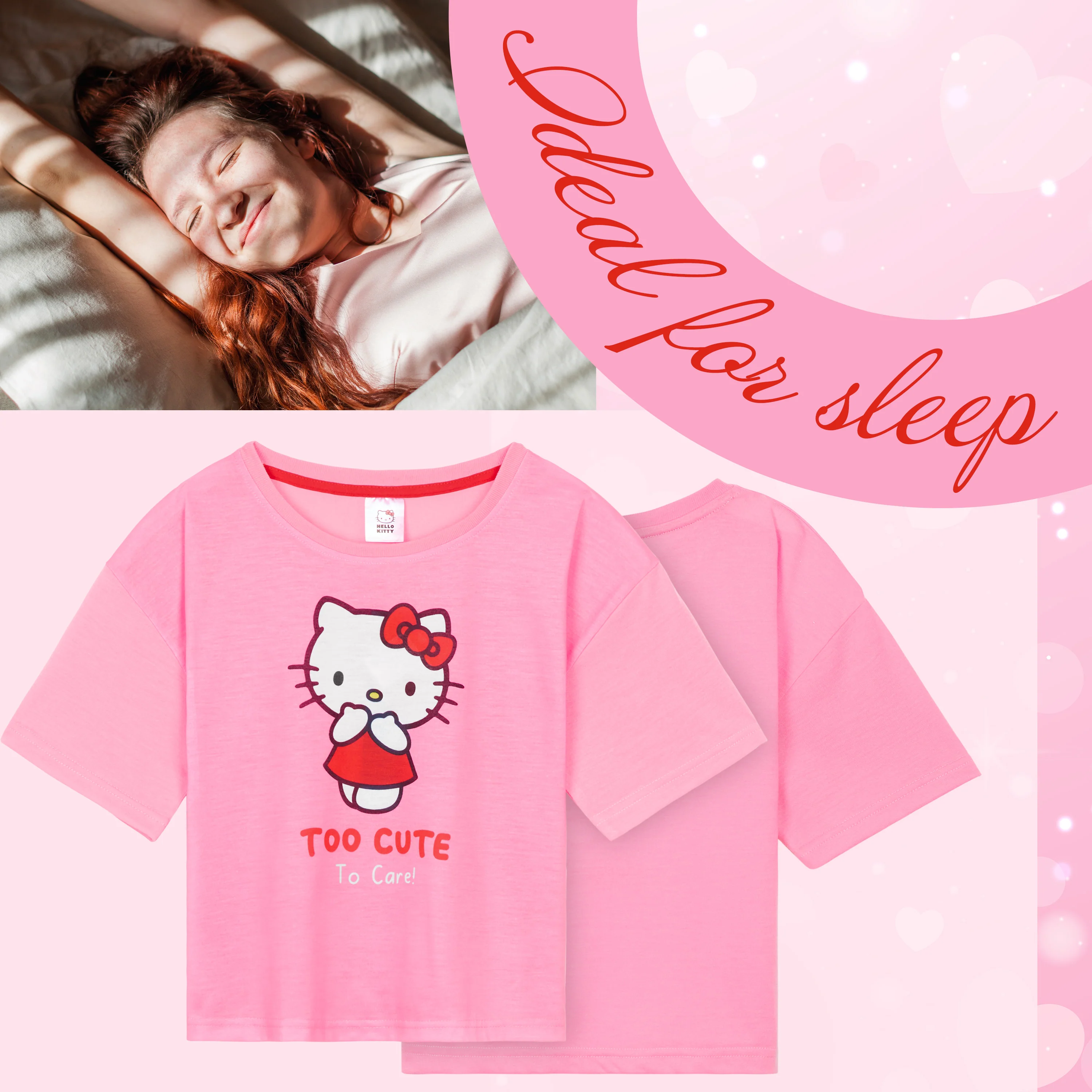 Hello Kitty Girls Pyjamas Set, Soft Comfortable Loungewear - Gifts for Girls - Image 3