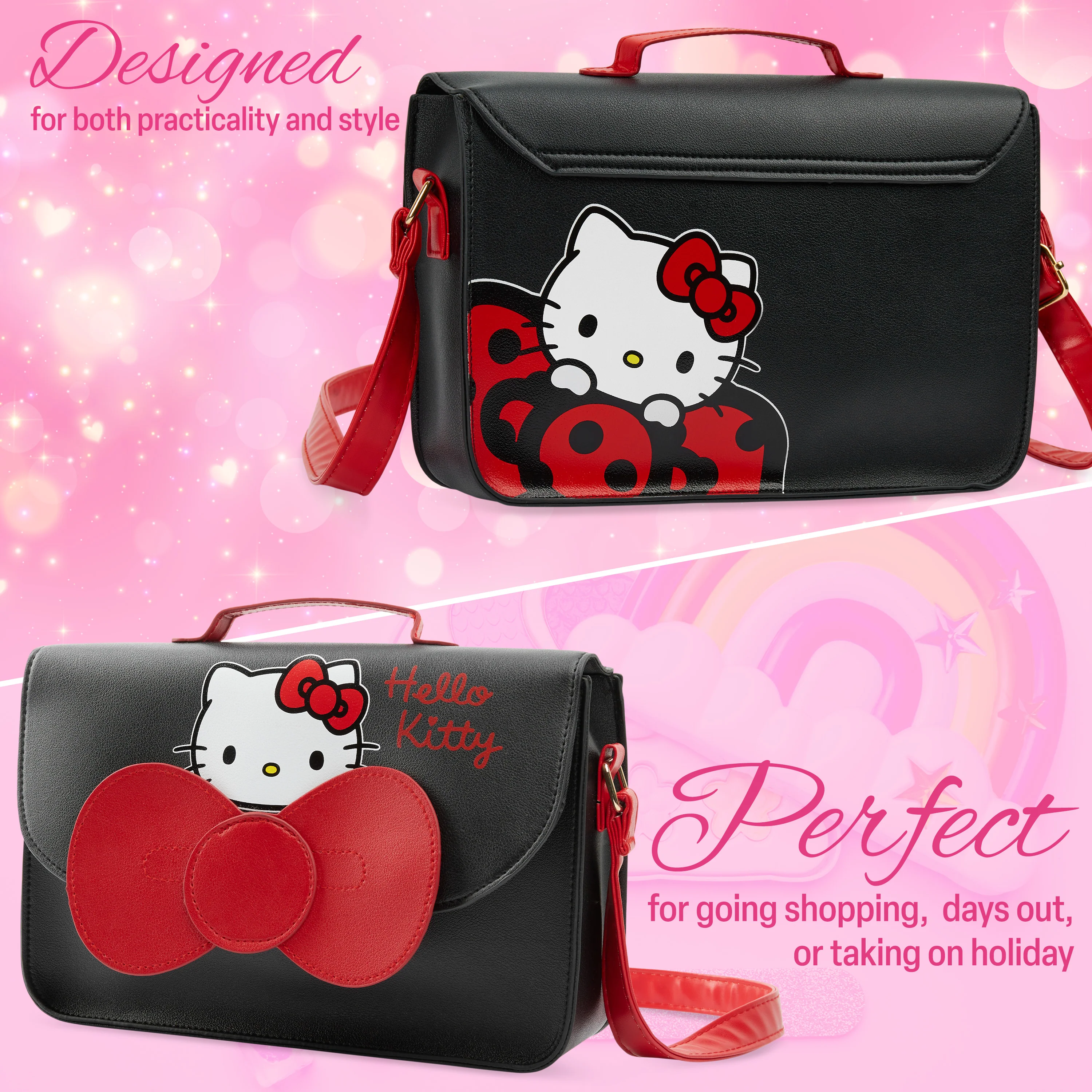 Hello Kitty Girls & Teenagers Handbag, Crossbody Shoulder Bag with Adjustable Strap Fashion Travel - Girls Gifts - Image 4
