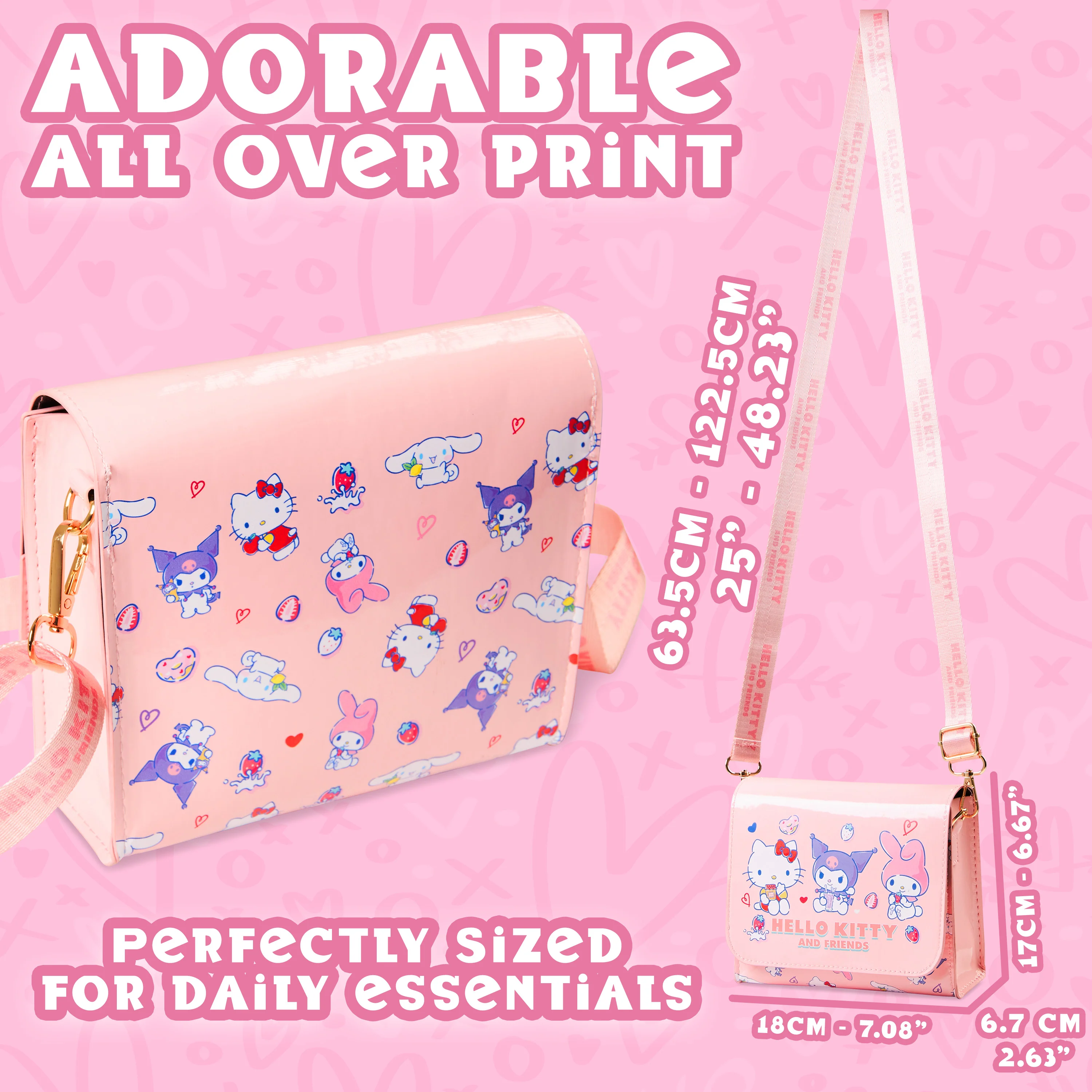 Hello Kitty Girls & Teenagers Handbag, Crossbody Shoulder Bag with Adjustable Strap Fashion Travel - Girls Gifts - Image 6