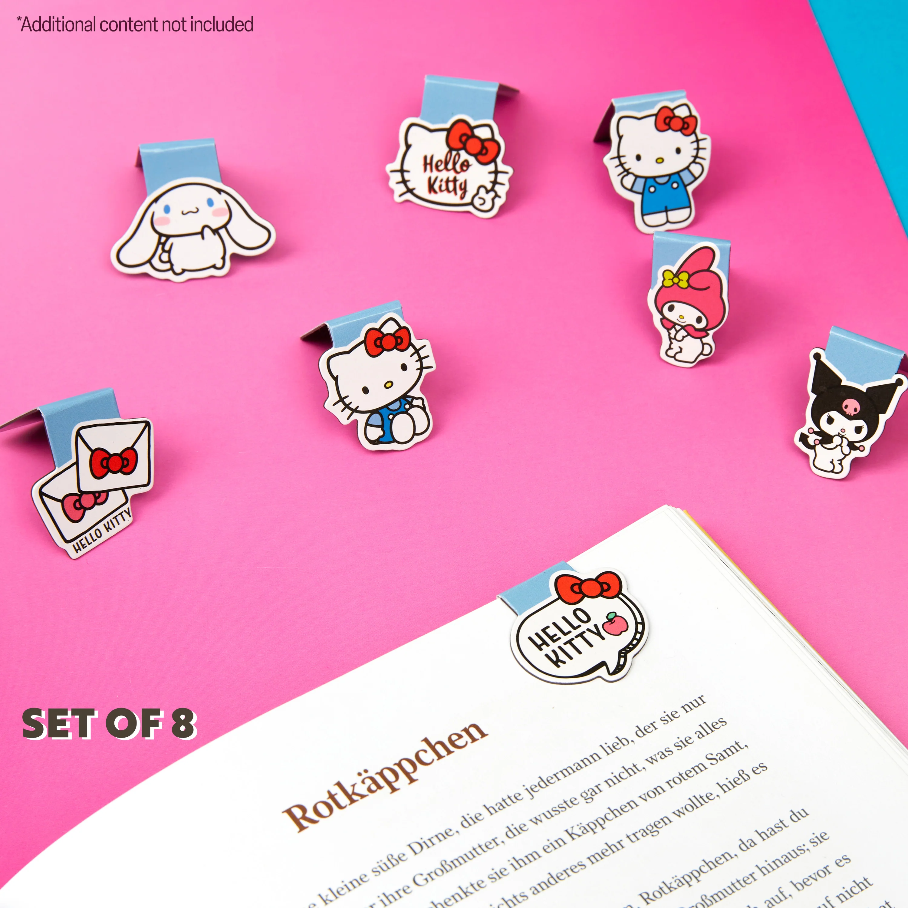 Hello Kitty Magnetic Bookmark Page Clip Pack of 8 School Reading Gifts for Her (Blue 8 Pack) - Image 2