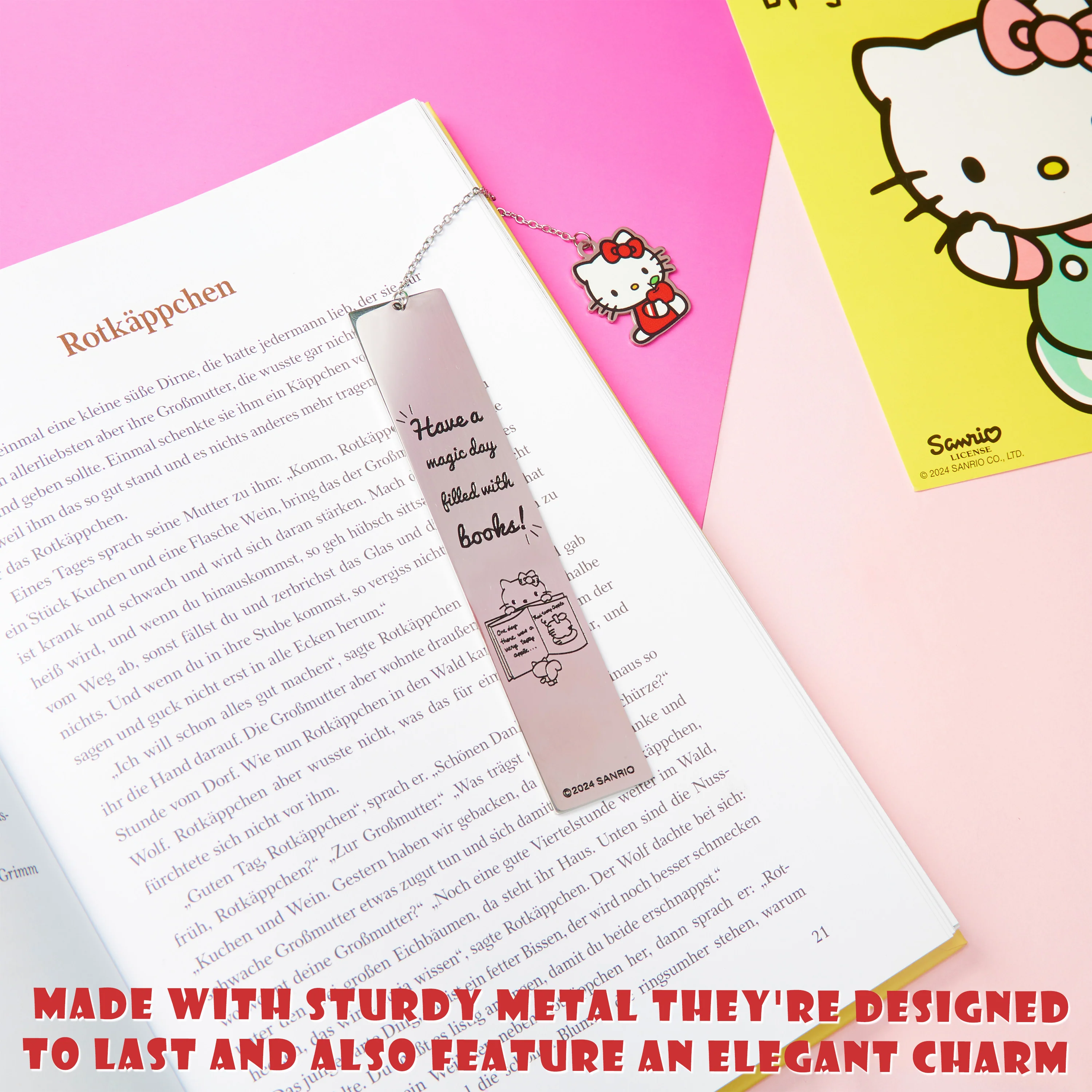 Hello Kitty Metal Bookmark with Hanging Charm, School University Reading Gifts - Image 5