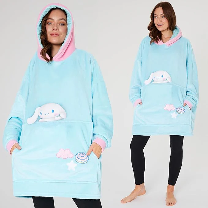 Hello Kitty Sanrio Blanket Hoodie Women Teens Kawaii Oversized Fleece Wearable Blanket - Image 2