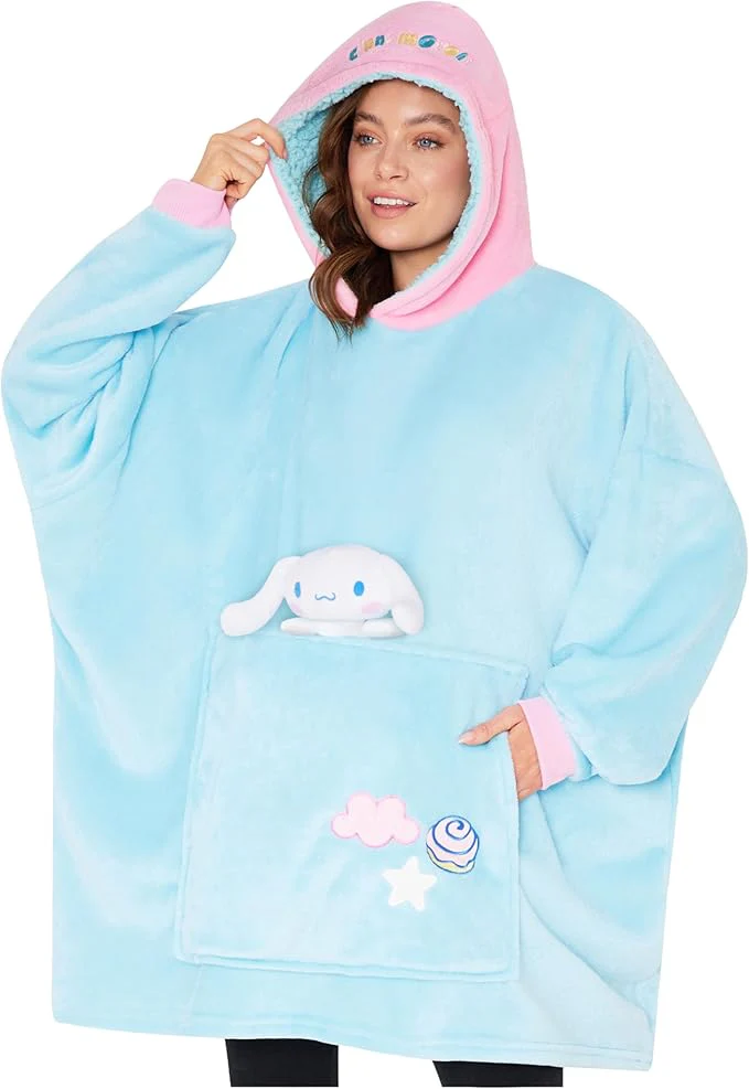Hello Kitty Sanrio Blanket Hoodie Women Teens Kawaii Oversized Fleece Wearable Blanket - Image 5
