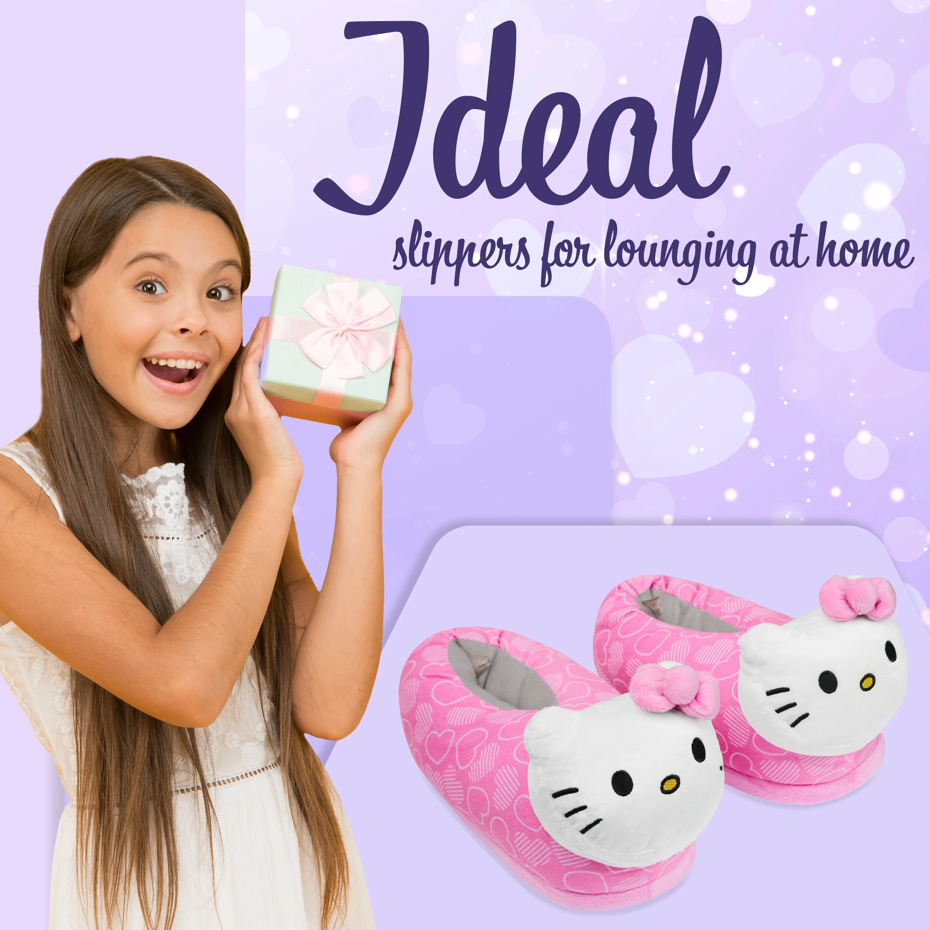 Hello Kitty Slippers for Girls & Teenagers Kawaii 3D Kids Slippers Plush - Image 2