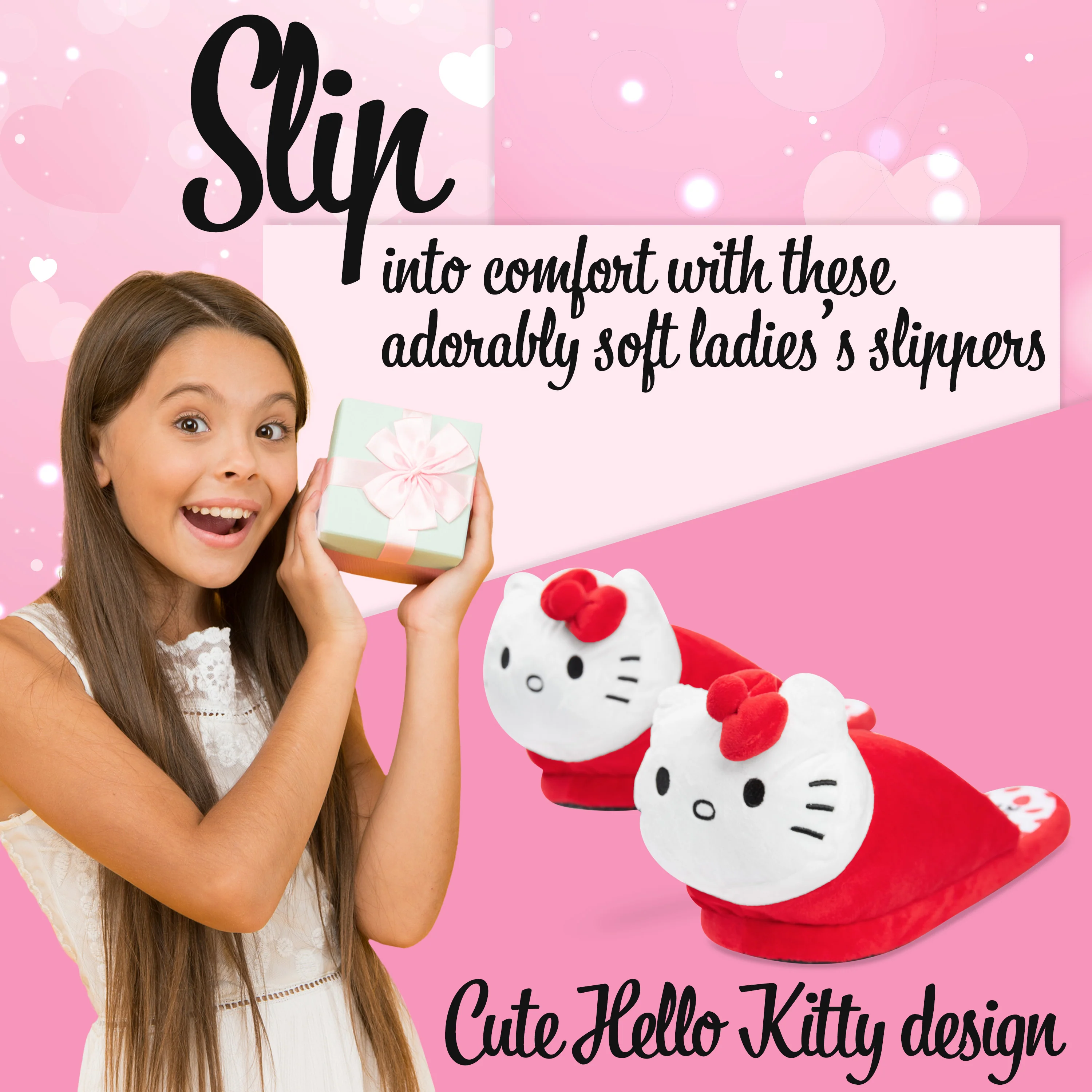 Hello Kitty Womens 3D Slippers, Cosy Indoor House Shoes Non Slip Loungewear - Gifts for Her - Image 3