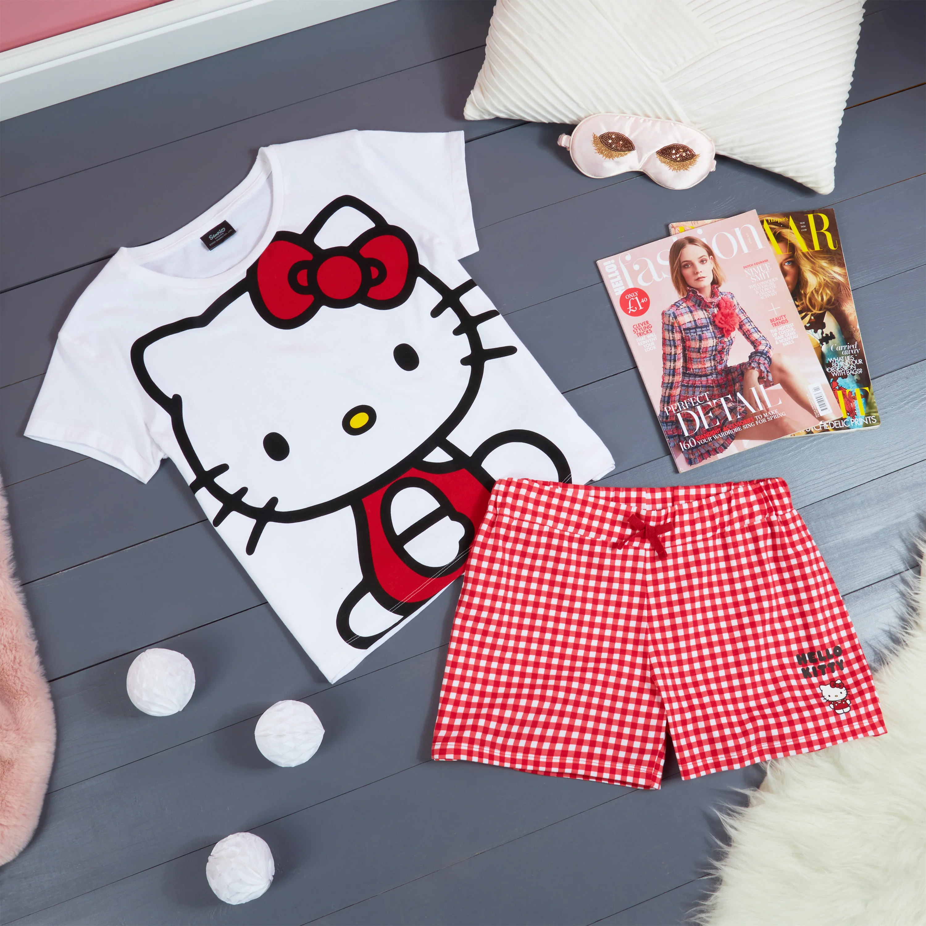 Hello Kitty Womens Pyjamas Short Sleeve PJs Set Teenagers Kawaii Lounge Sets Nightwear Soft Comfy Loungewear Sleepwear Anime Gifts for Women - Image 5