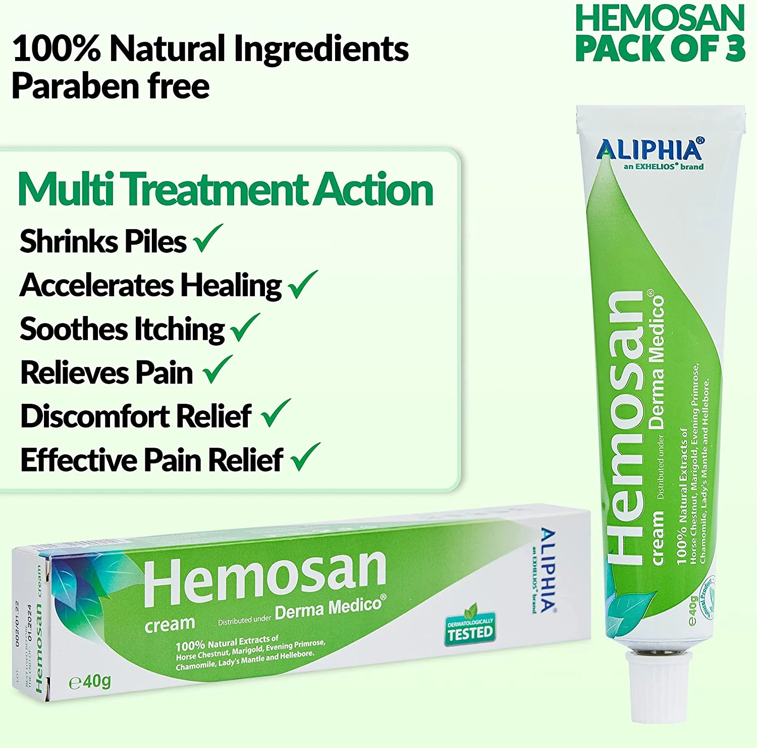 HEMOSAN Haemorrhoid Cream Treatment - Fast Relief Cream - Pack of 3 - Image 3