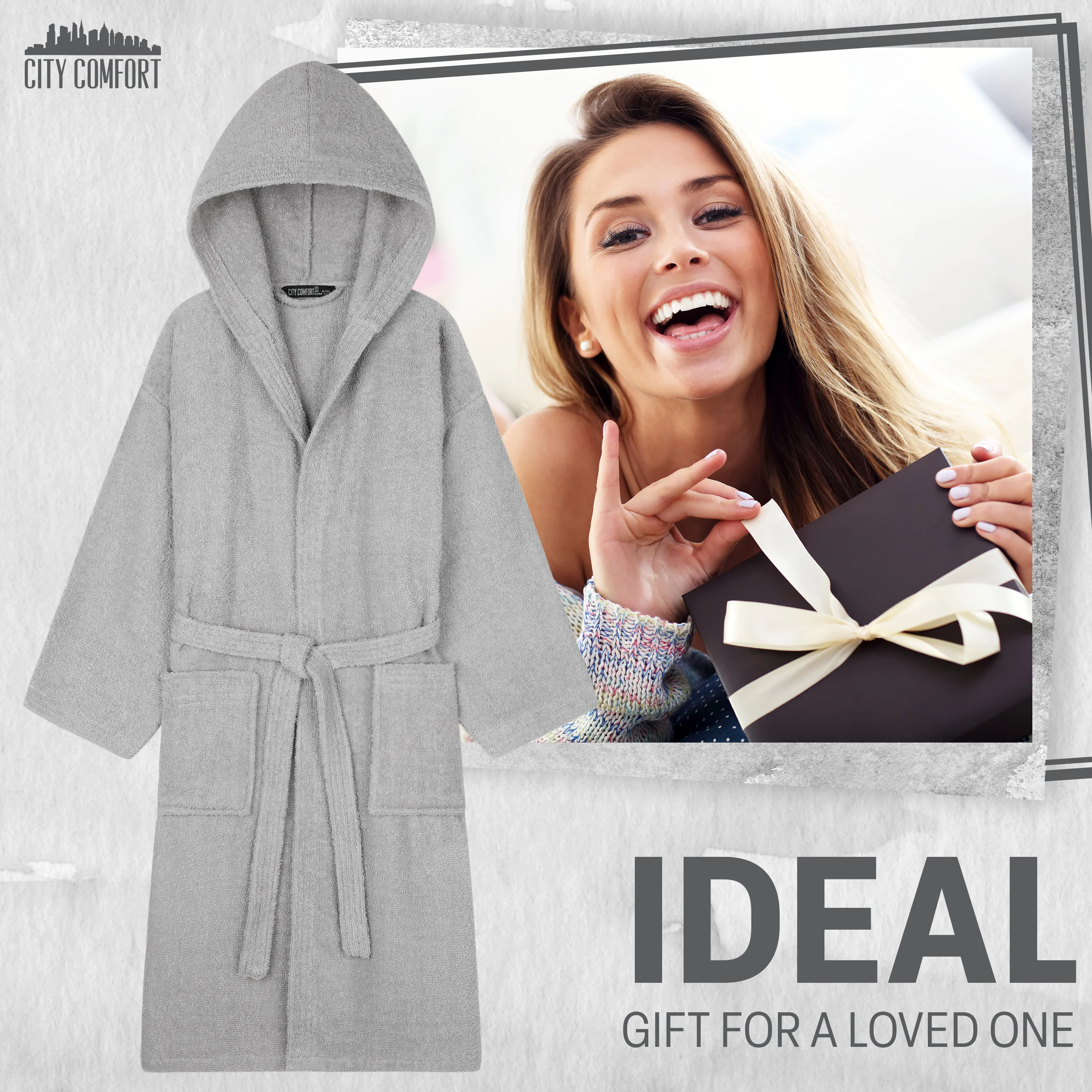 Hooded Bath Robes for Women - Absorbent Cotton Terry Towelling Bathrobe - Image 21
