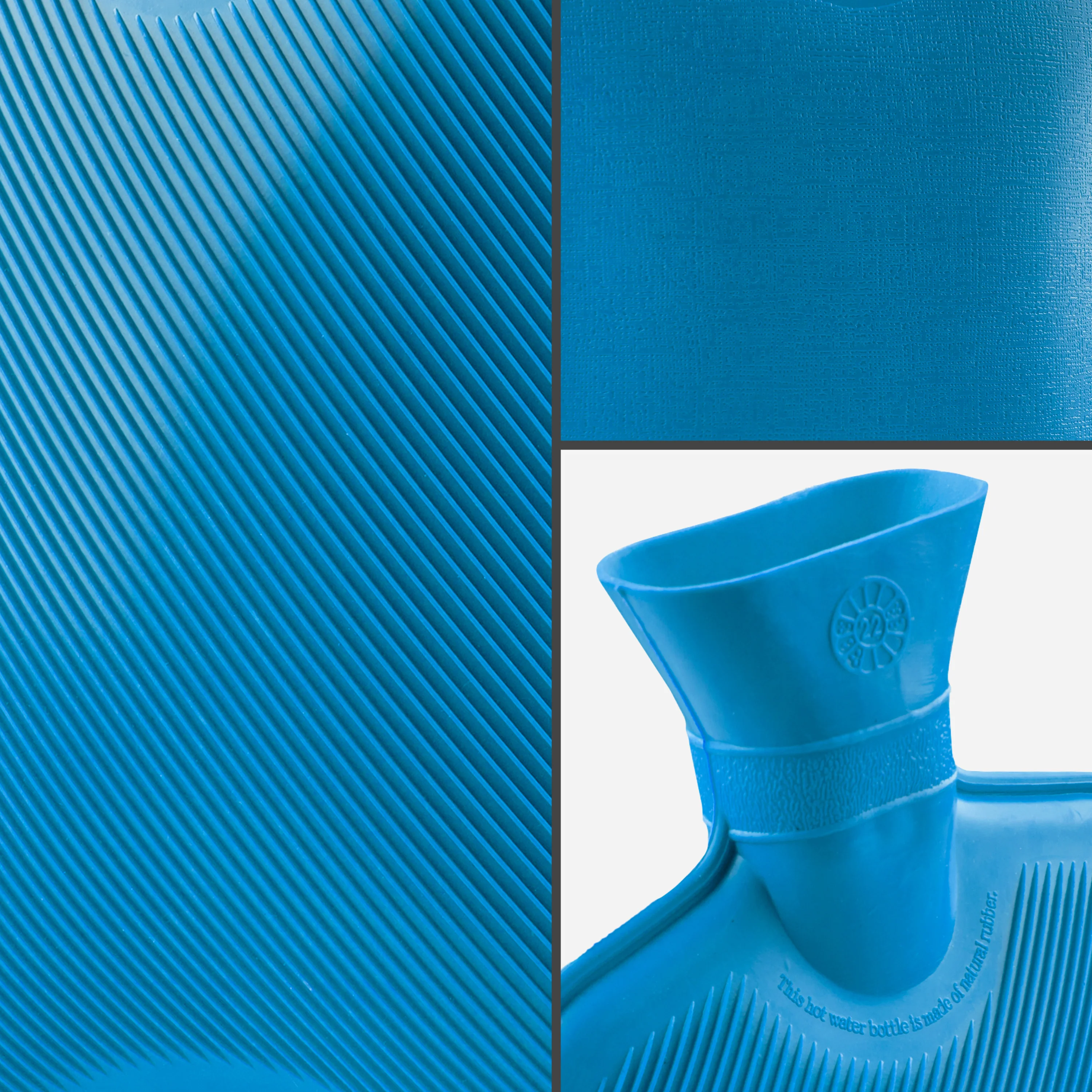 Hot Water Bottle Large 1.8L Rubber Hot Water Bag - Blue - Image 7