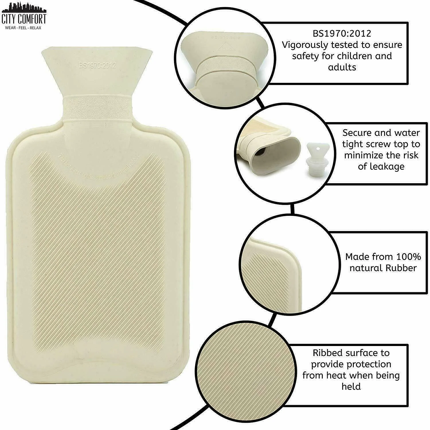 CityComfort Hot Water Bottle with Cover - SLOTH - Image 3